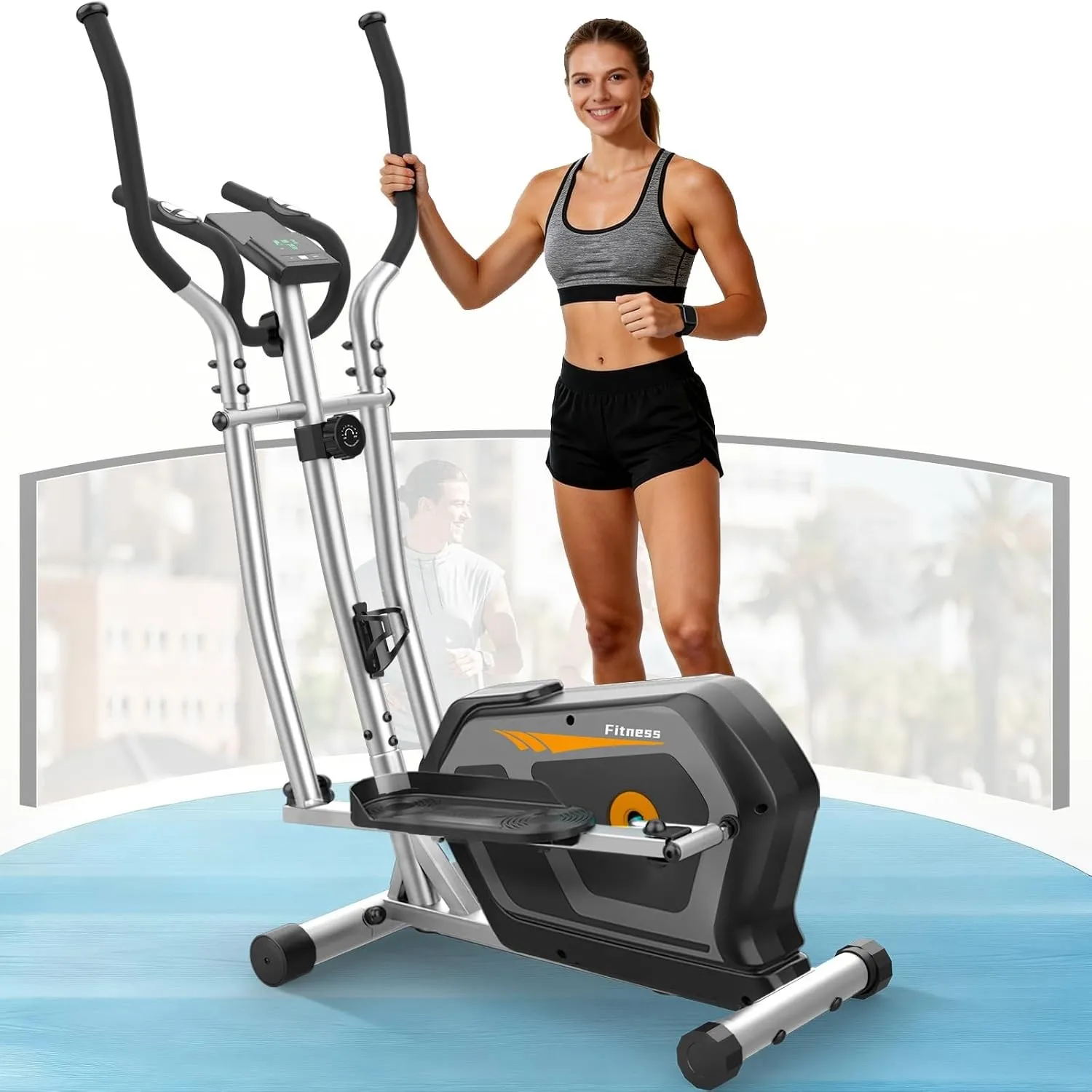 3-in-1 Crosstrainer für Zuhause mit 16-Stufen Widerstand,6KG Schwungrad