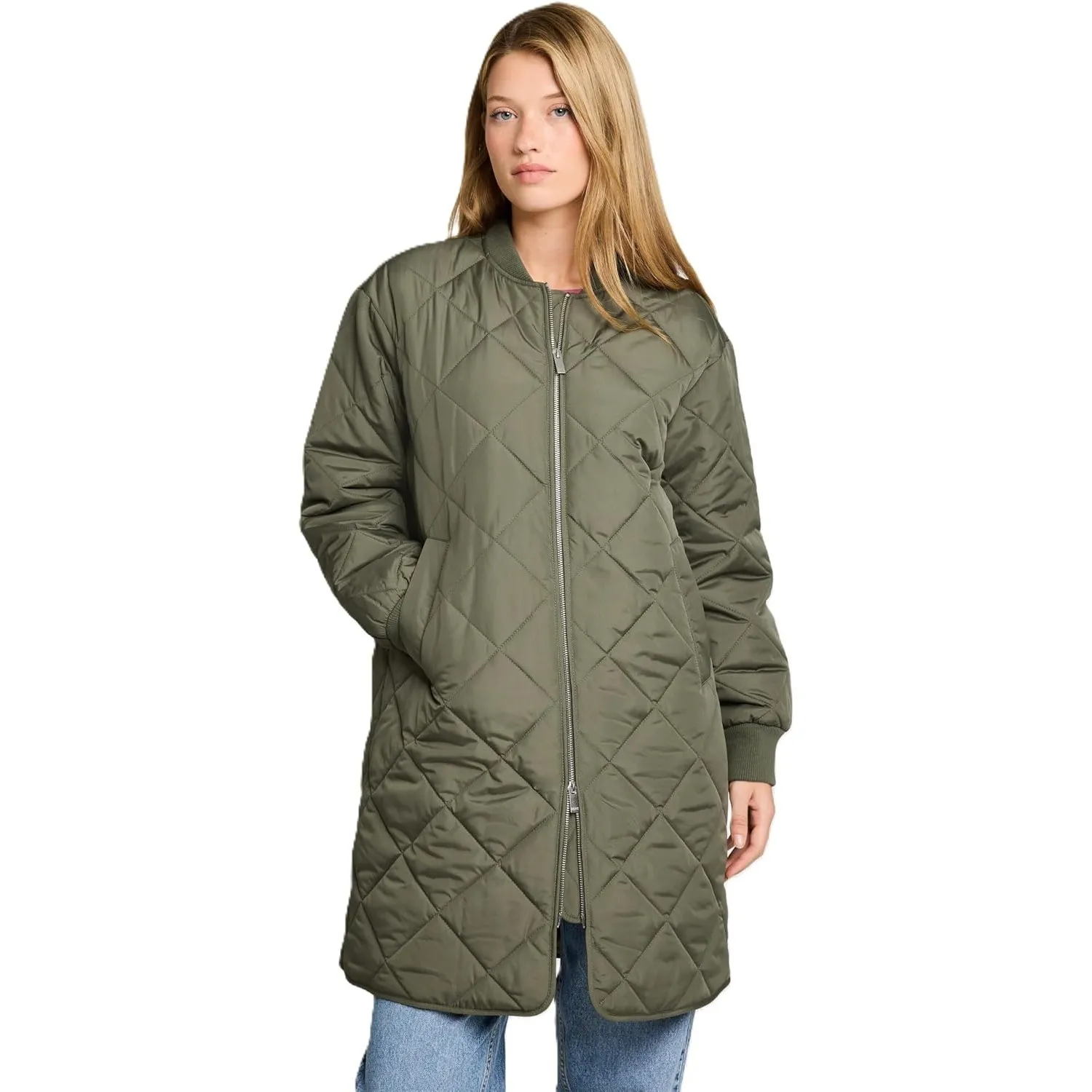 TOM TAILOR Denim Damen 1051148 Steppmantel mit Bomberkragen