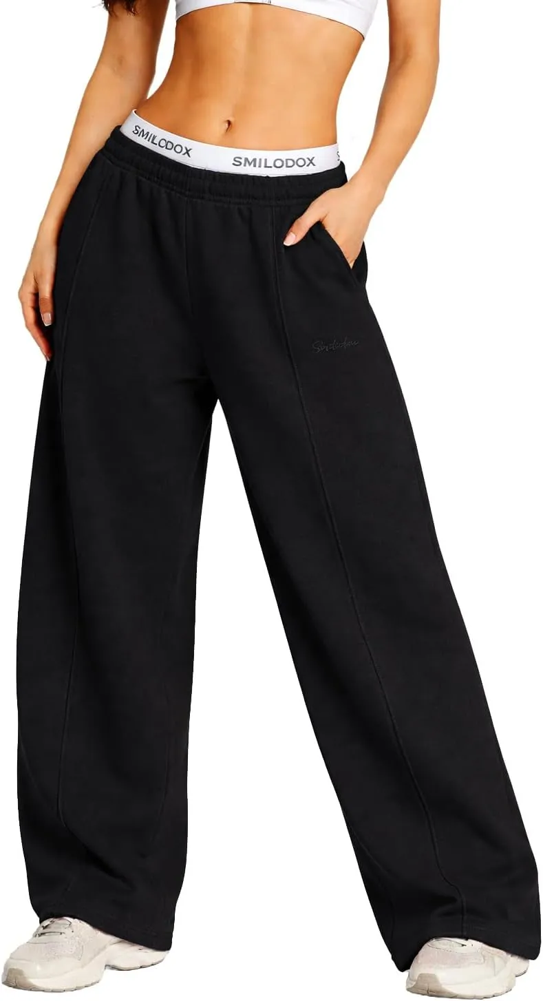 SMILODOX Jogginghose Damen Siara, Bequeme & stylische Freizeithose mit elastischem Bund und Seitentaschen, Trainingshos…