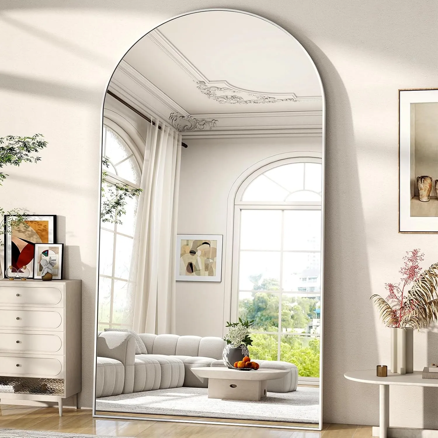 BEAUTYPEAK Extra Großer Ganzkörperspiegel 218x102 cm, Bogen Standspiegel