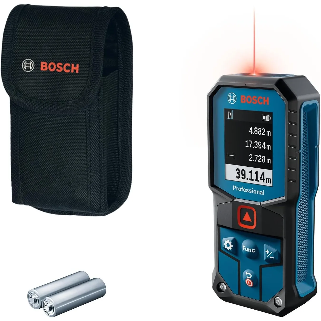 Bosch Professional Laser-Entfernungsmesser GLM 40-31 (IP 65, stoßdämpfendes Gehäuse, 7 Messmodi, automatische Berechnun…
