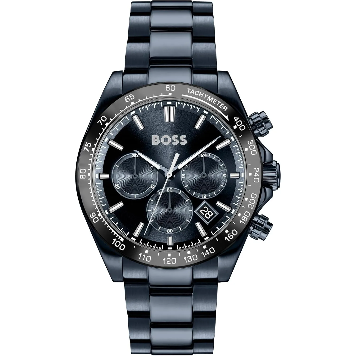 BOSS Chronograph Quarz Uhr für Herren Kollektion Hero 2.0 mit Blaues Edelstahlarmband - 1514270