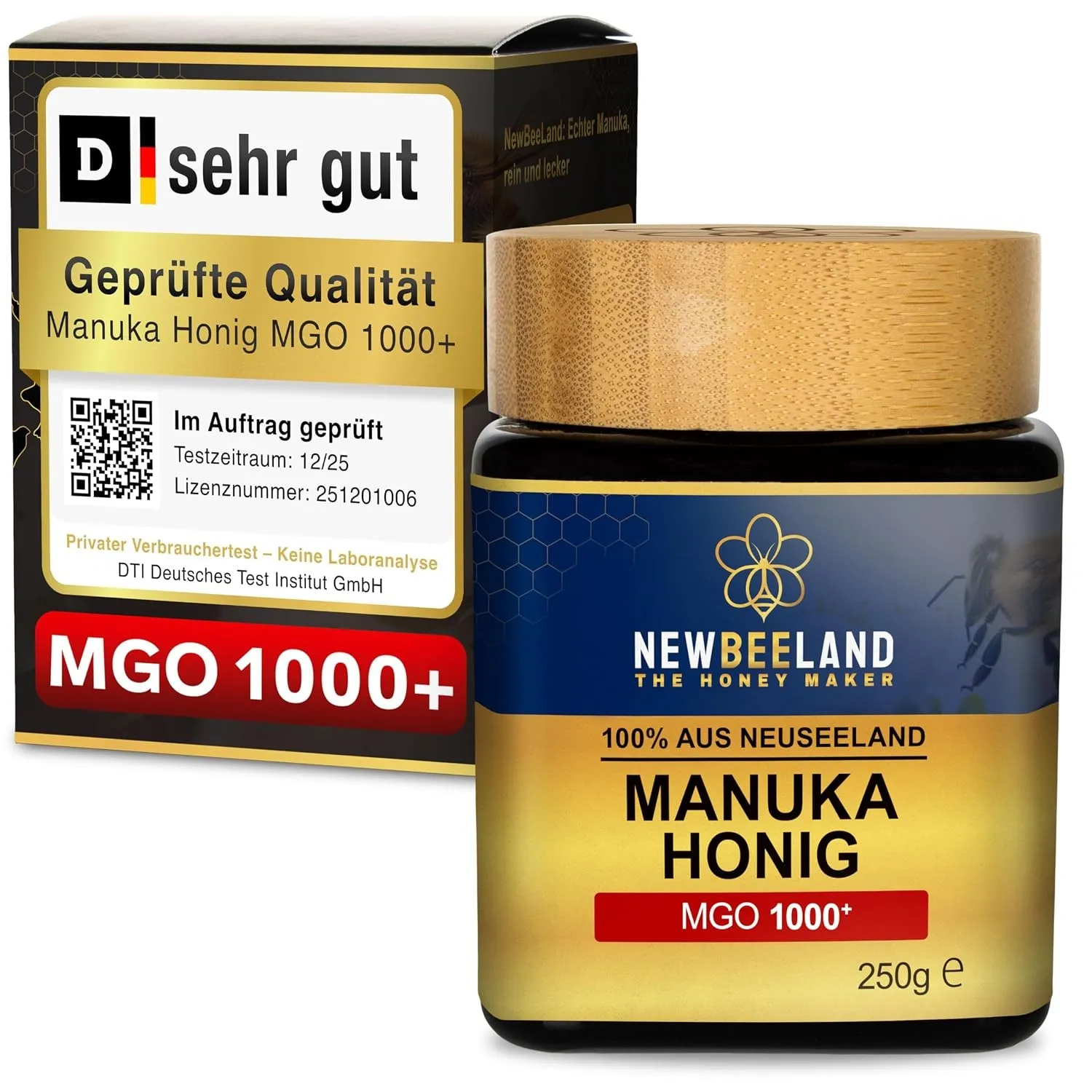 NEWBEELAND Manuka Honig MGO 1000+ Direktimport aus Neuseeland 250g