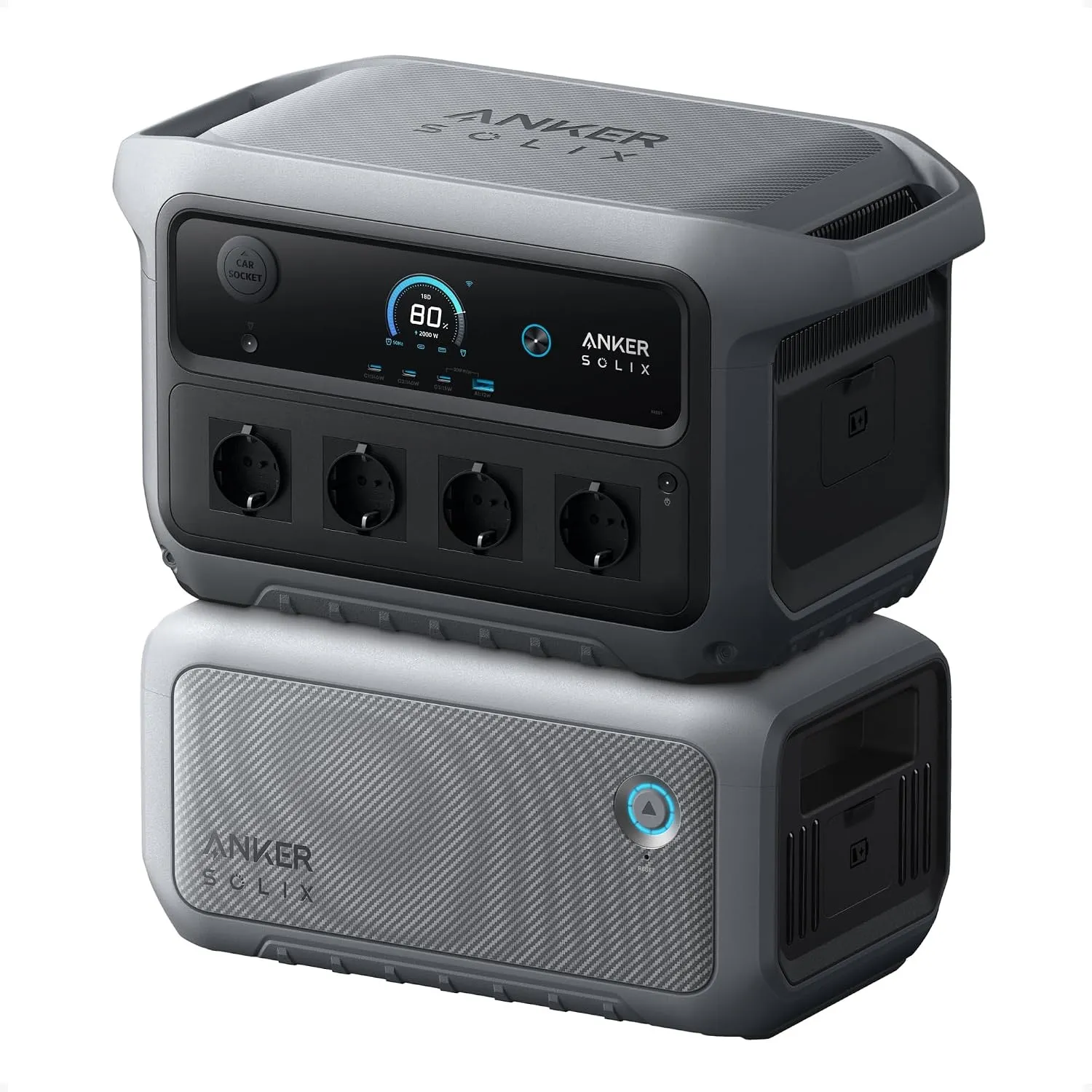 Anker SOLIX C2000 Gen 2 Tragbare Powerstation mit Erweiterungsakku, 4096Wh