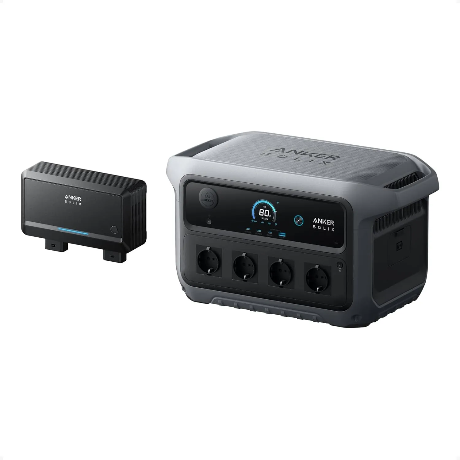 Anker SOLIX C2000 Gen 2 Tragbare Powerstation mit Lichtmaschinen-Ladegerät | 2400W (Spitzenleistung 4000W) Solargenerat…