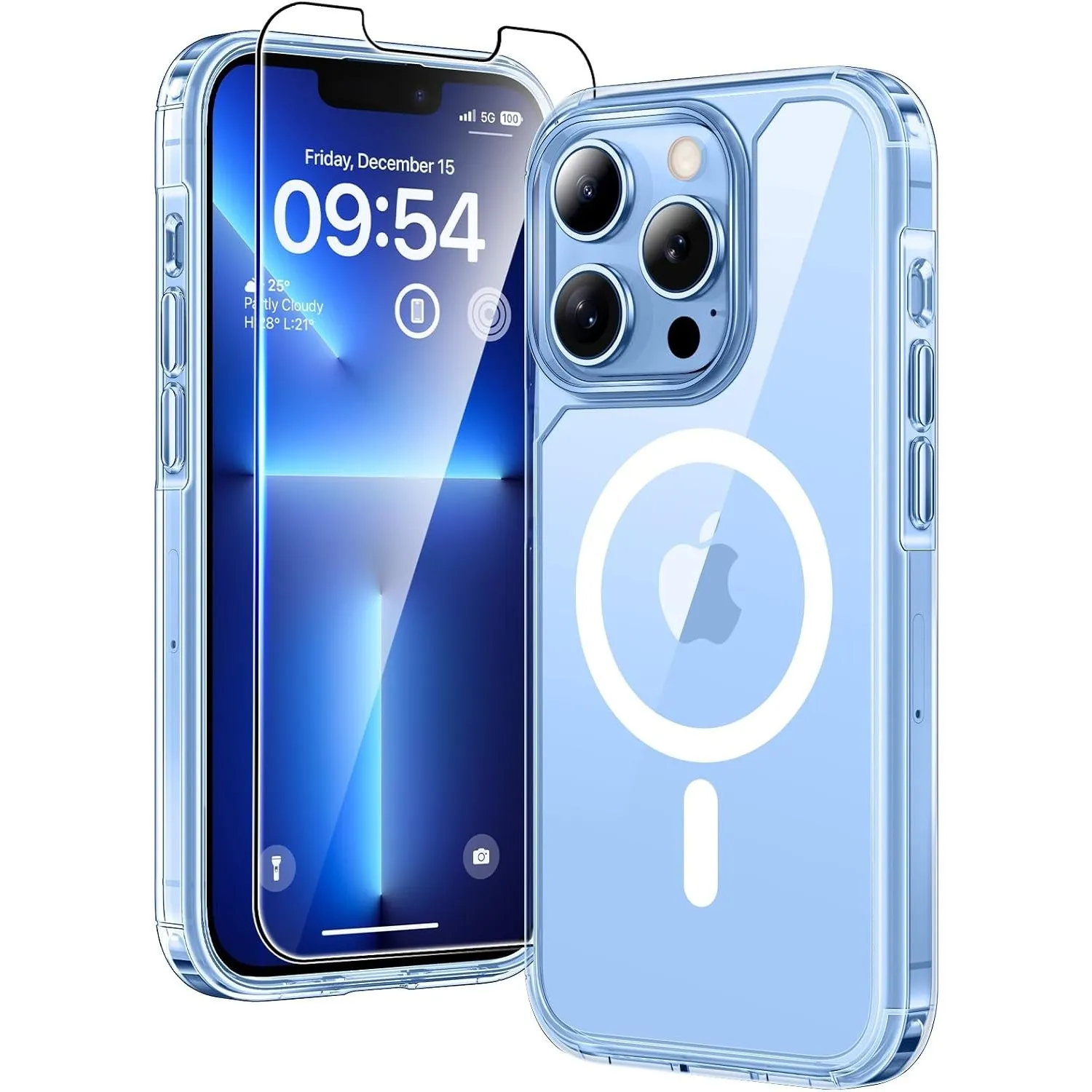 TAURI für iPhone 13 Pro Max Hülle 6,7" mit Schutzfolie - Durchsichtig