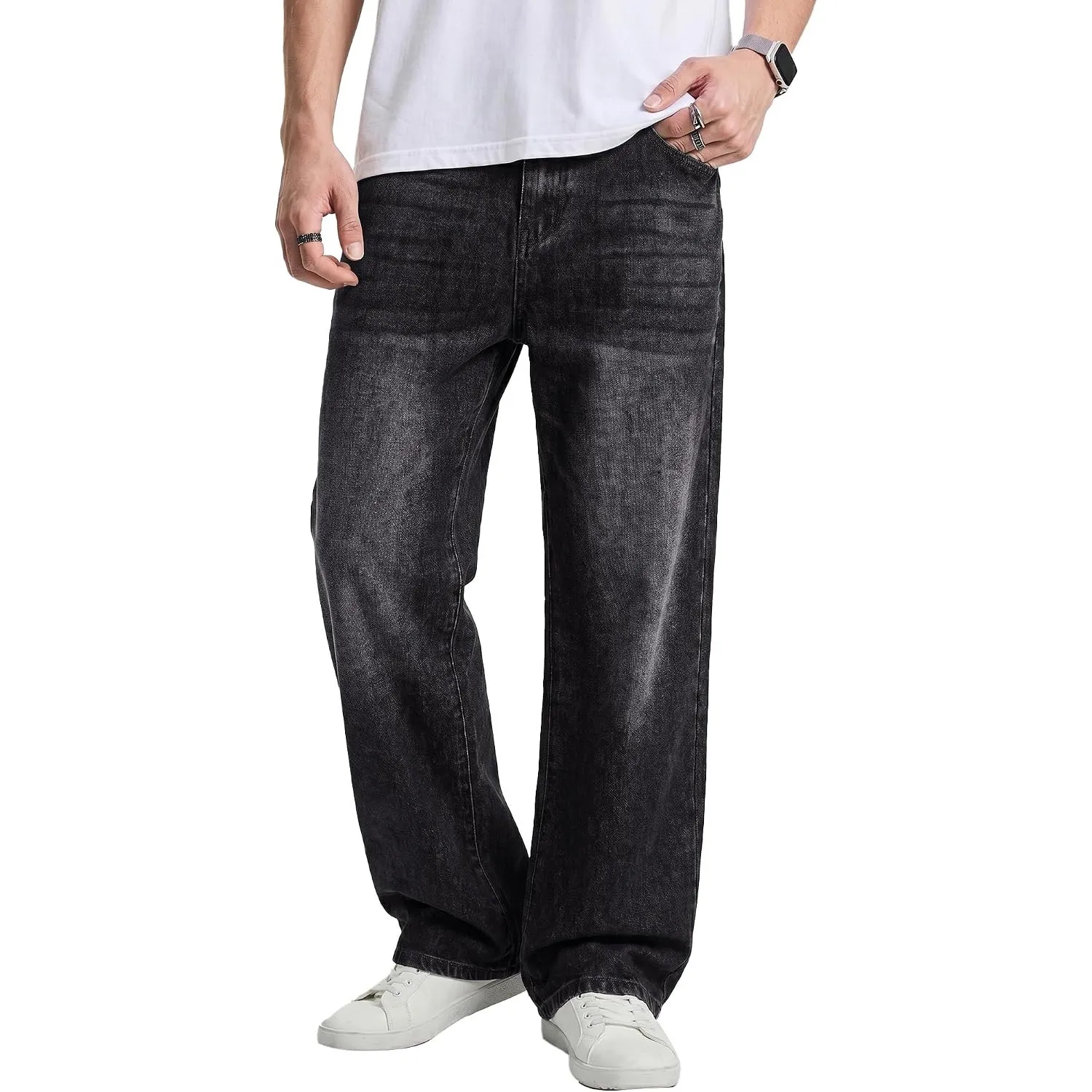 JMIERR Jeans Herren Baggy Baumwolle Vintage Stretch