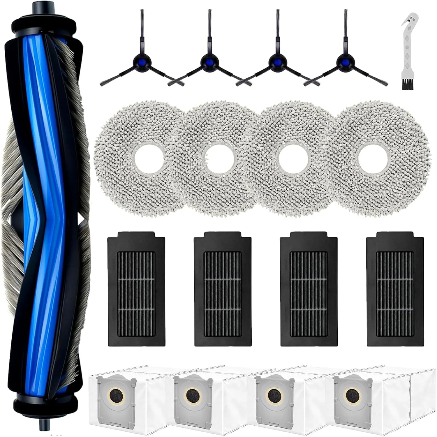 Zubehör für ECOVACS DEEBOT T50 Pro Omni Gen2/T50 Pro Omni/T50 Omni/T50 Omni Gen2 Saugroboter, 4 Staubbeutel, 4 Wischpad…