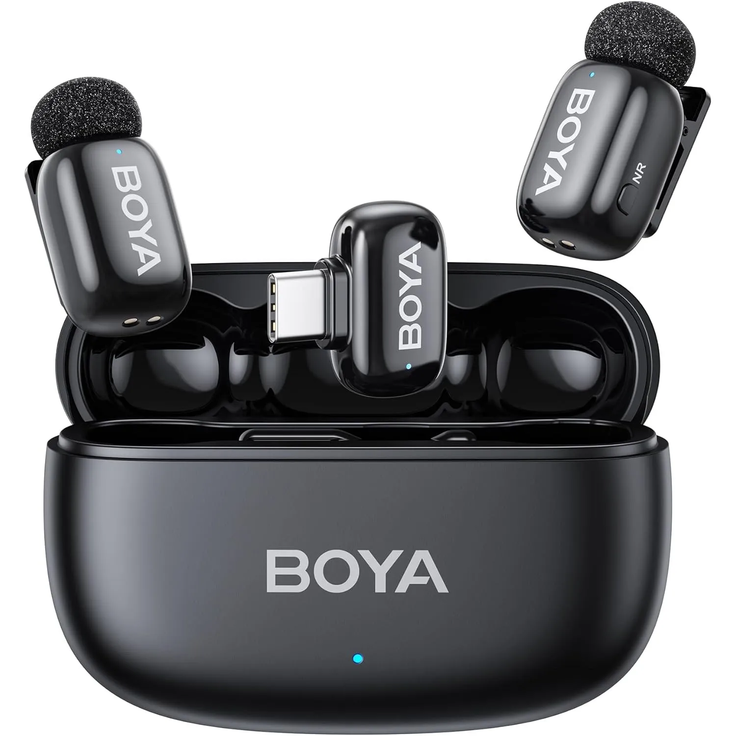 BOYA Mini 2 Mikrofon Handy, Kabelloses Lavalier Mikrofon für iPhone, USB-C