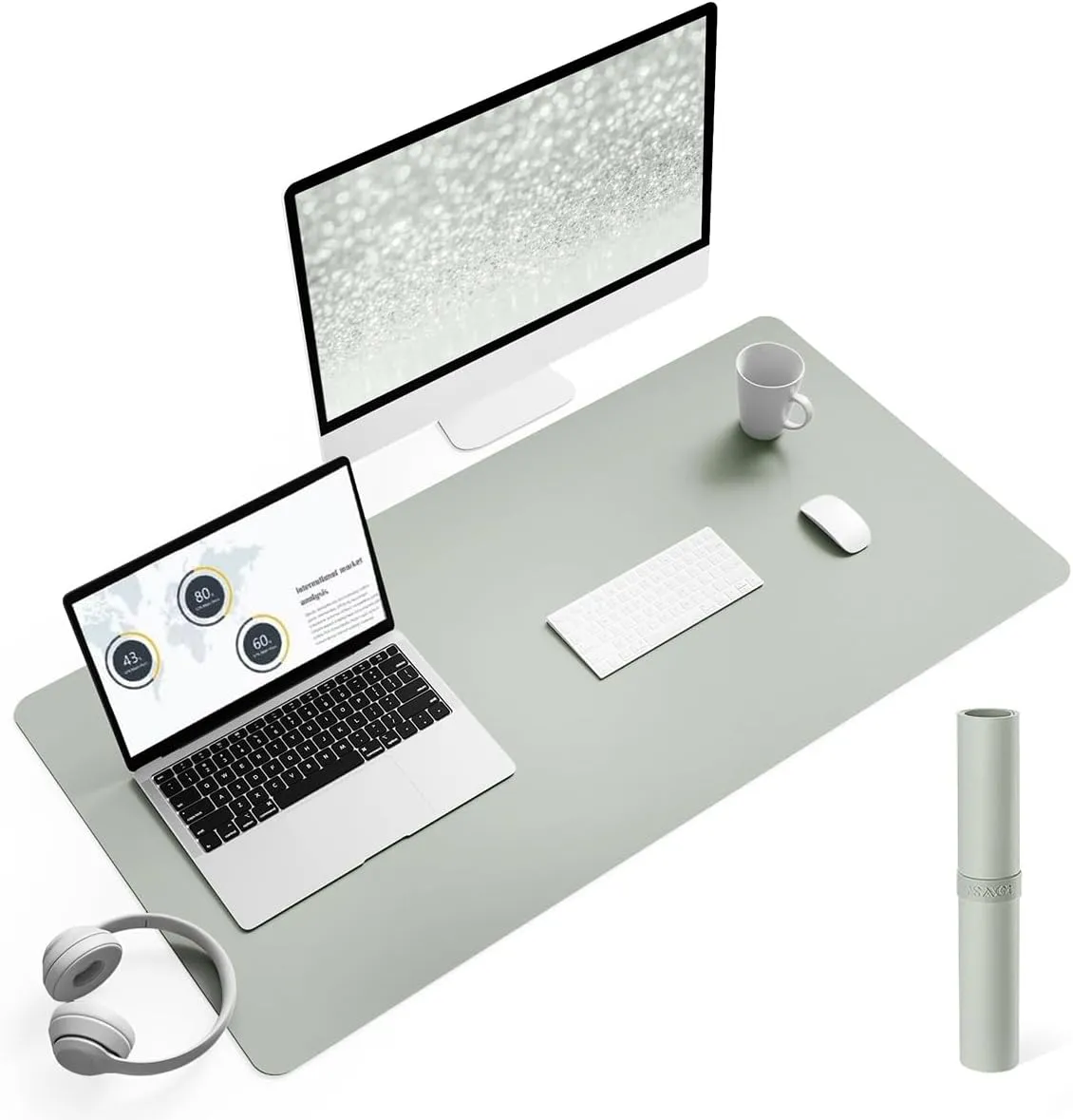 YSAGi Desk Mat, Mouse Mat with Leather and Non-Slip Suede, Multifunctional Office Mouse Mat, Laptop Desk Mat, Table Mat…
