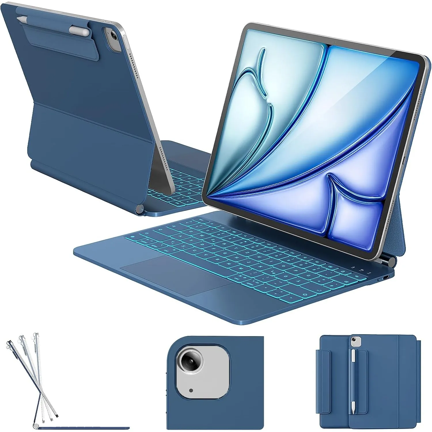 RAYMCRAFT Tastatur Hülle für iPad Air 13"/iPad Pro 12,9" (6./5./4./3. Gen)