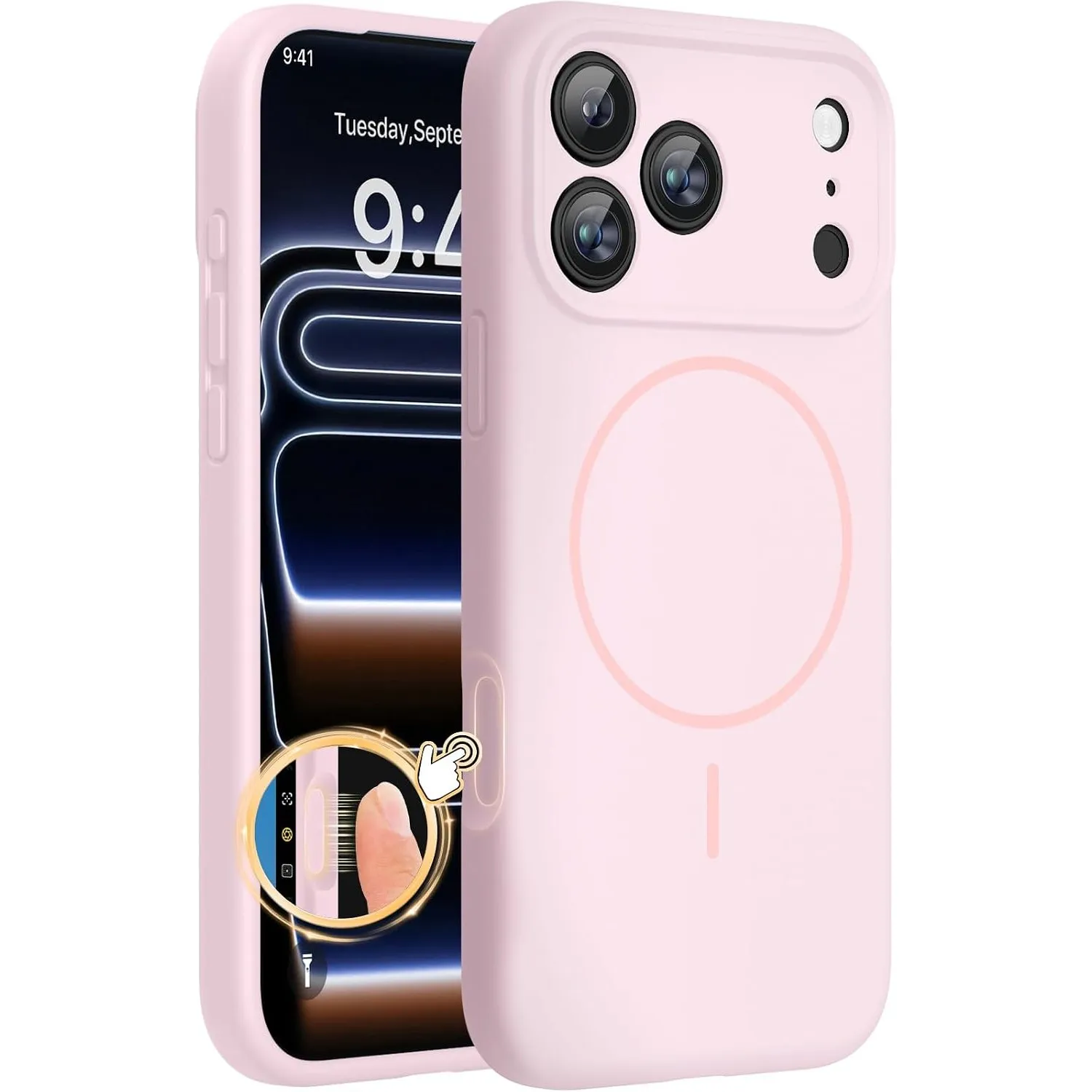 Miracase Silikon & Magnetic für 18 Pro Hülle, Sand Rosa