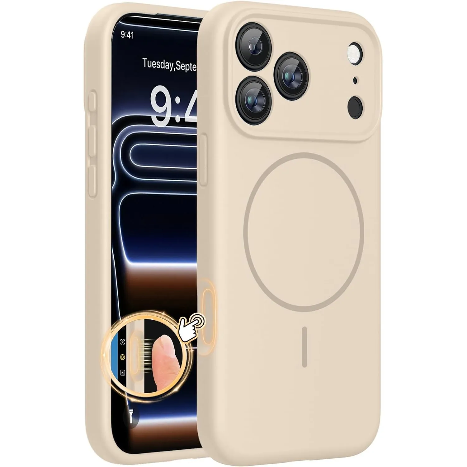 Miracase Magnetic für iPhone 17 Pro Max Hülle, Kompatibel mit MagSafe, integrierter Silikon-Kamerasteuerungsschutz, 3,0…
