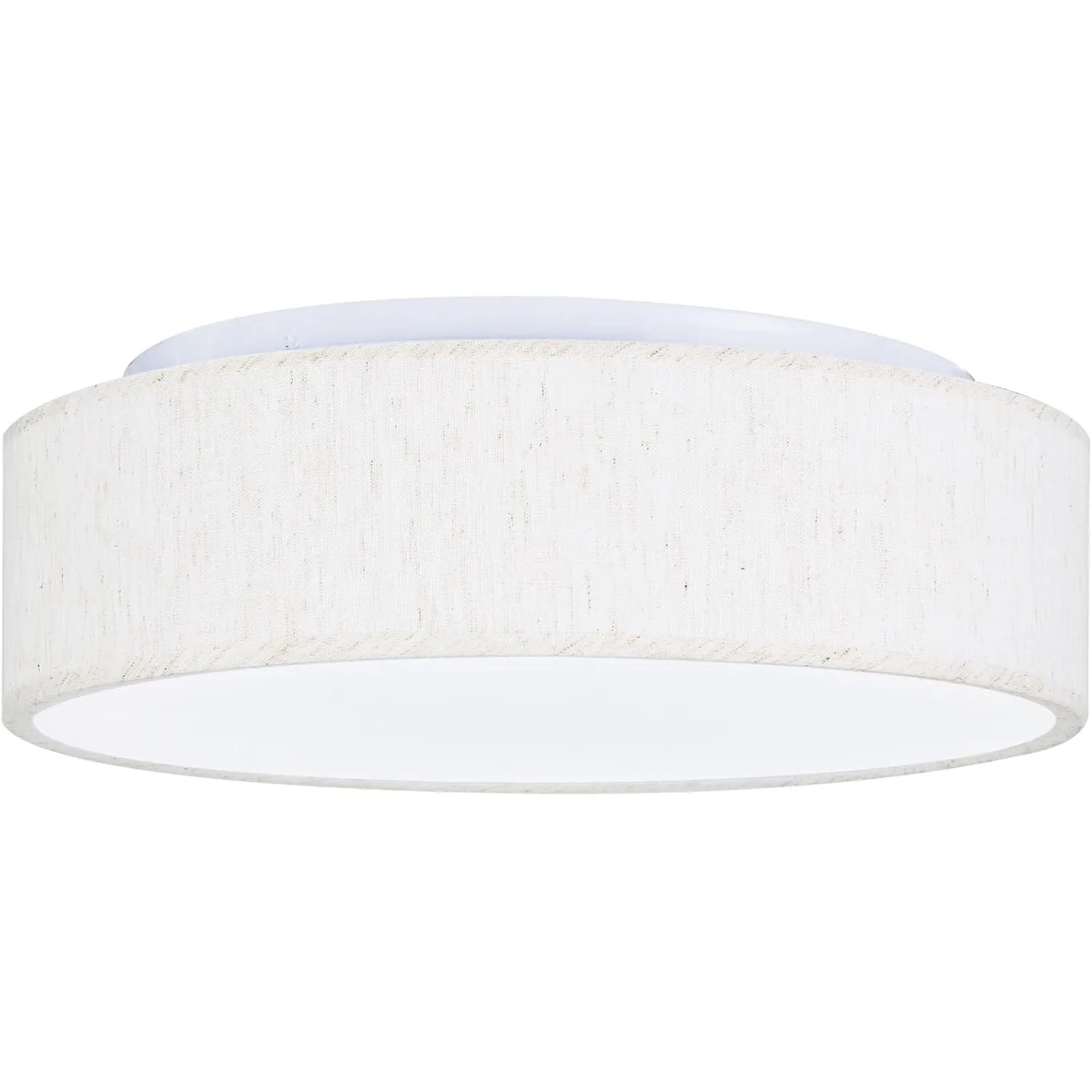 Zedelmaier Deckenlampe LED Deckenleuchte rund Leinen hellbeige 38cm E27/40W