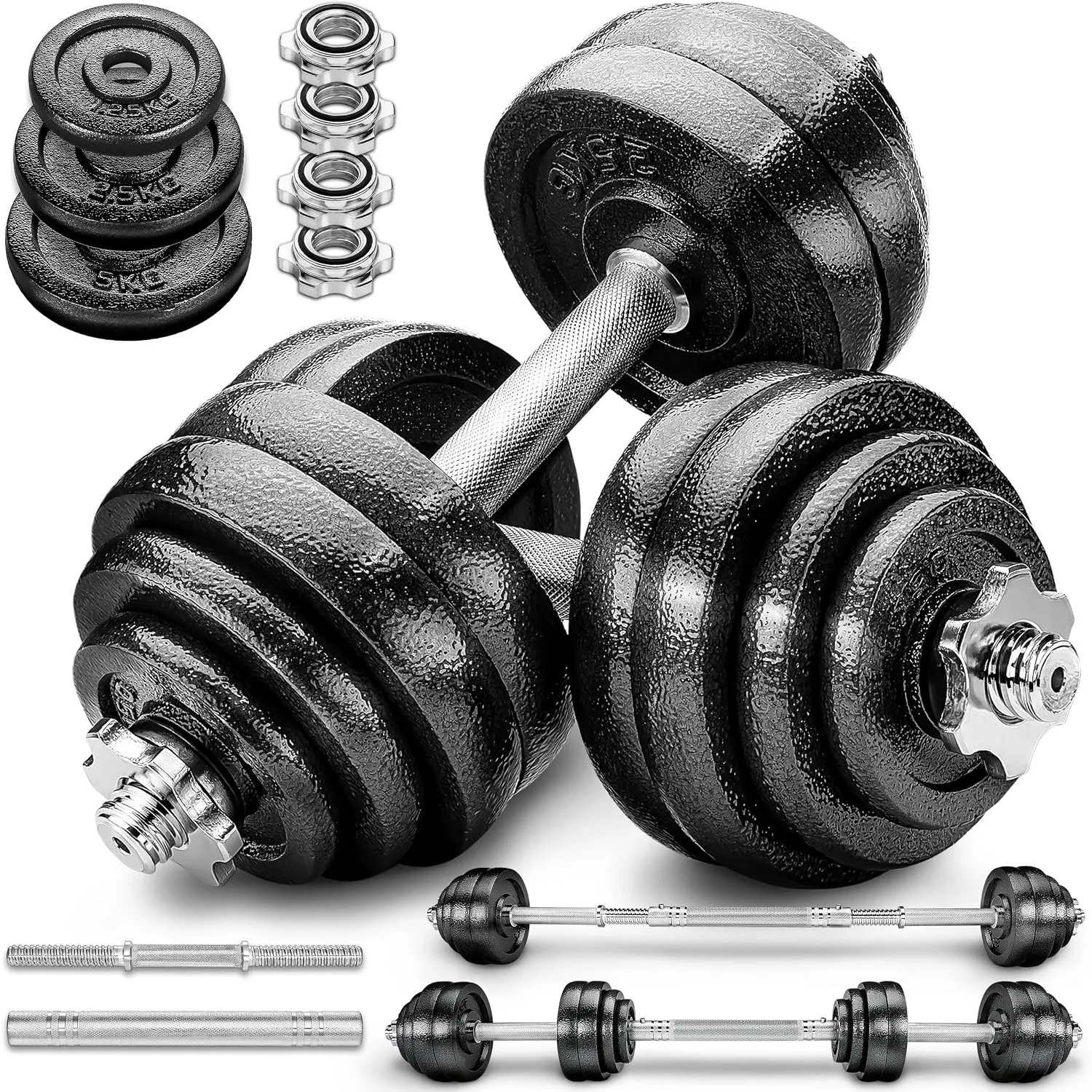 RE:SPORT® 2 in 1 Hantelset 15-60 kg | 2er Hantelset Gusseisen verstellbar