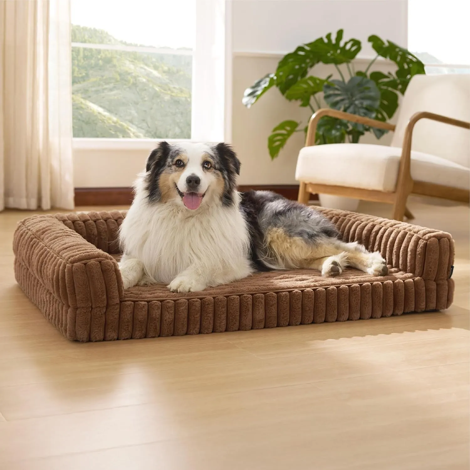 BEDSURE orthopädisches Hundebett Grosse Hunde - 106x76x18cm wasserdichtes Hundesofa mit Memory-Schaum & Eierkarton-Scha…
