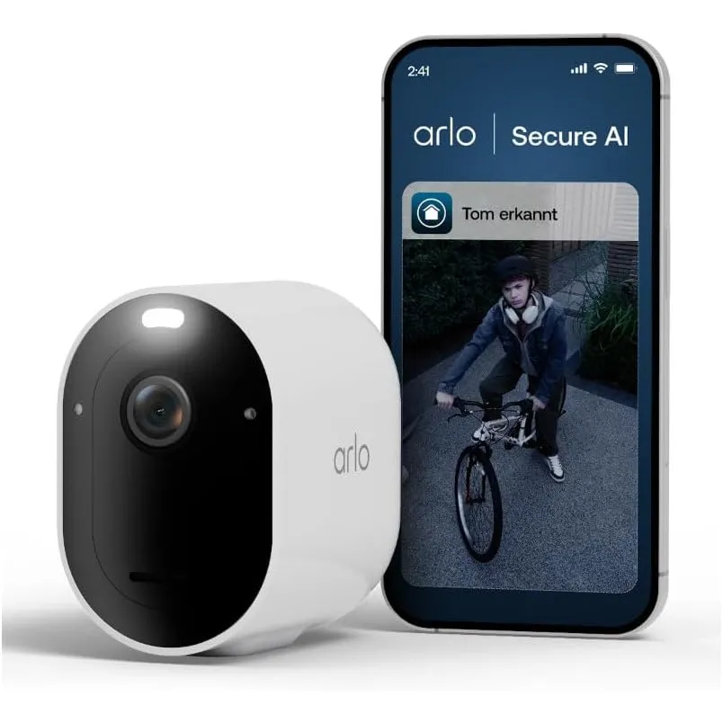 Arlo Pro 6 2K HDR Akku Überwachungskamera Aussen, WLAN, 1-Kamera-Set, Weiß