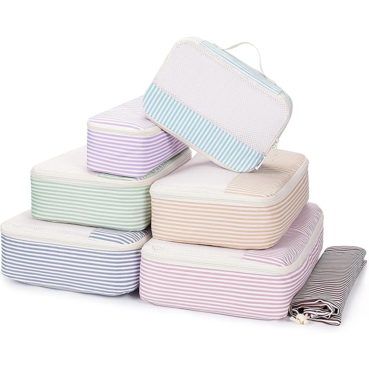 Narwey 7 Teilige Koffer Organizer Set, Packing Cubes Backpack Rucksack Organizer Set Kofferorganizer Reise Packwürfel P…