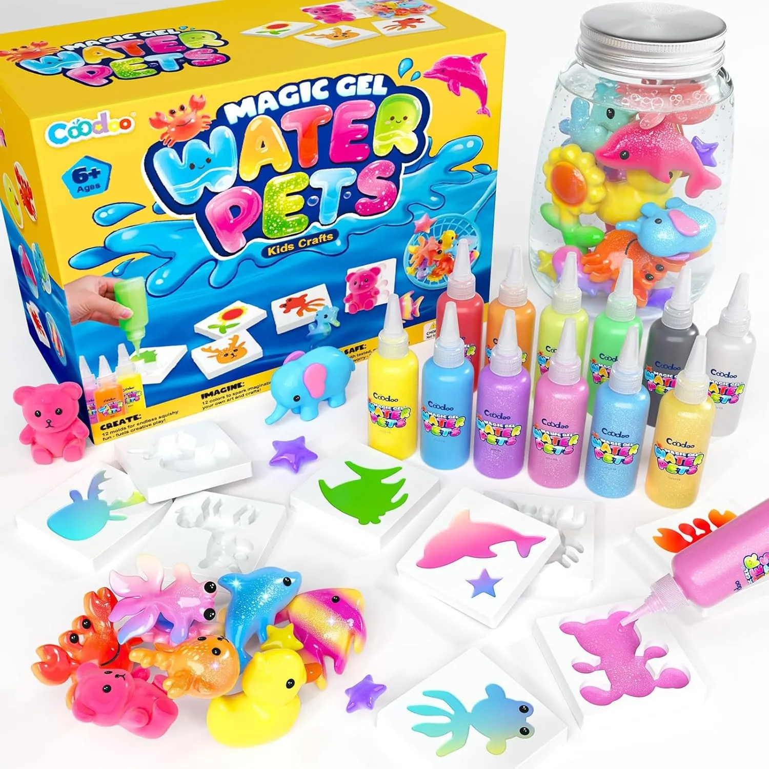 Magic Water Elf Bastelset Kinder - DIY Squishy Wasser Gel Set Basteln Mädchen Jungen Montessori Spielzeug ab 3 Jahre, K…