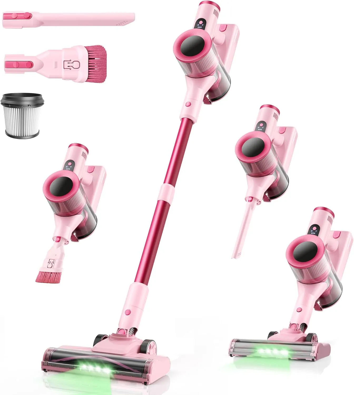 Cordless Vacuum Cleaner, 45KPa 50mins Wireless Electric Broom with Self-Supporting Display, Intelligent LED Display, Li…