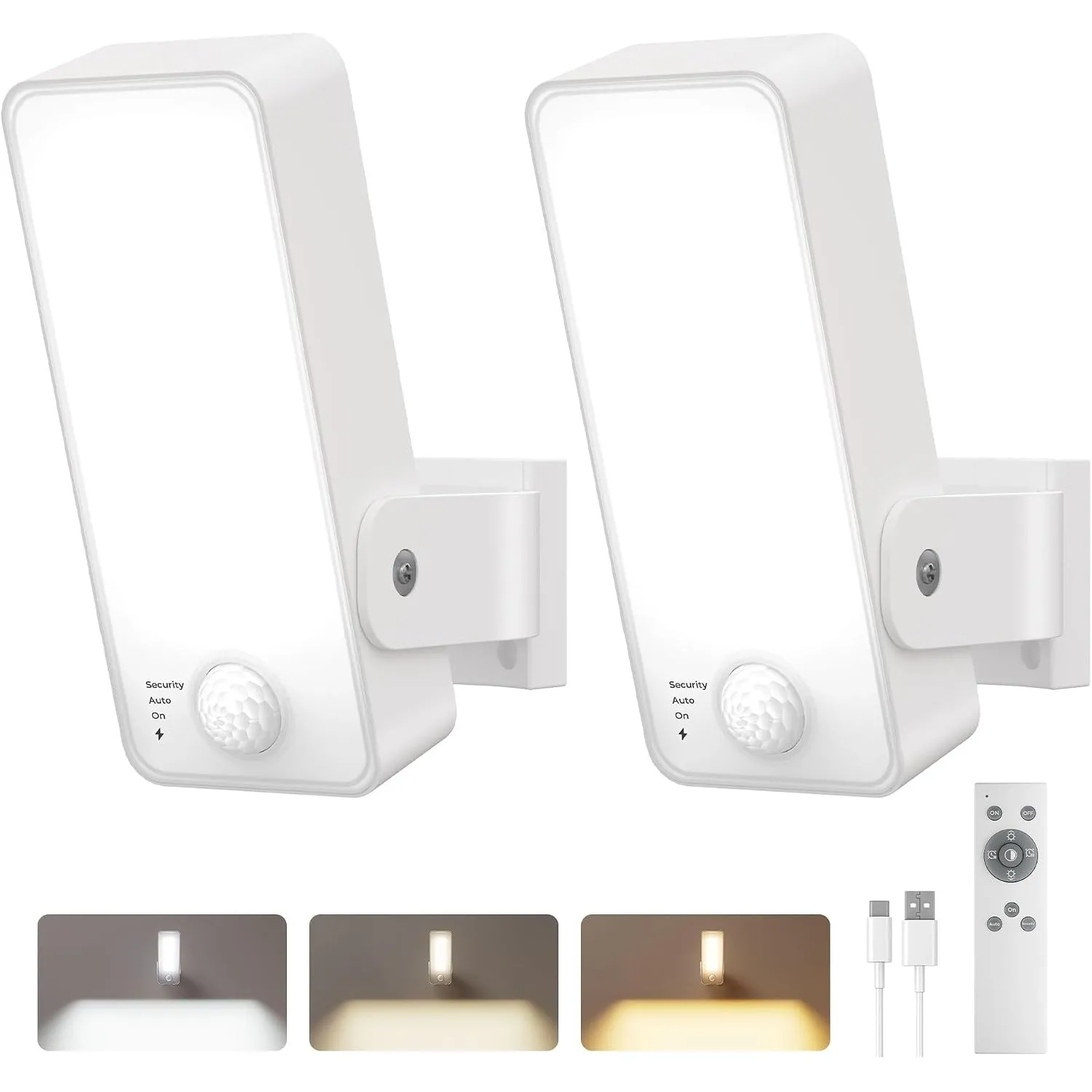 Außenlampe mit Bewegungsmelder, 12000mAh Akku Aussenlampe mit Bewegungsmelder, Fernbedienung, 3 Modi, 3 Lichtfarben, IP…