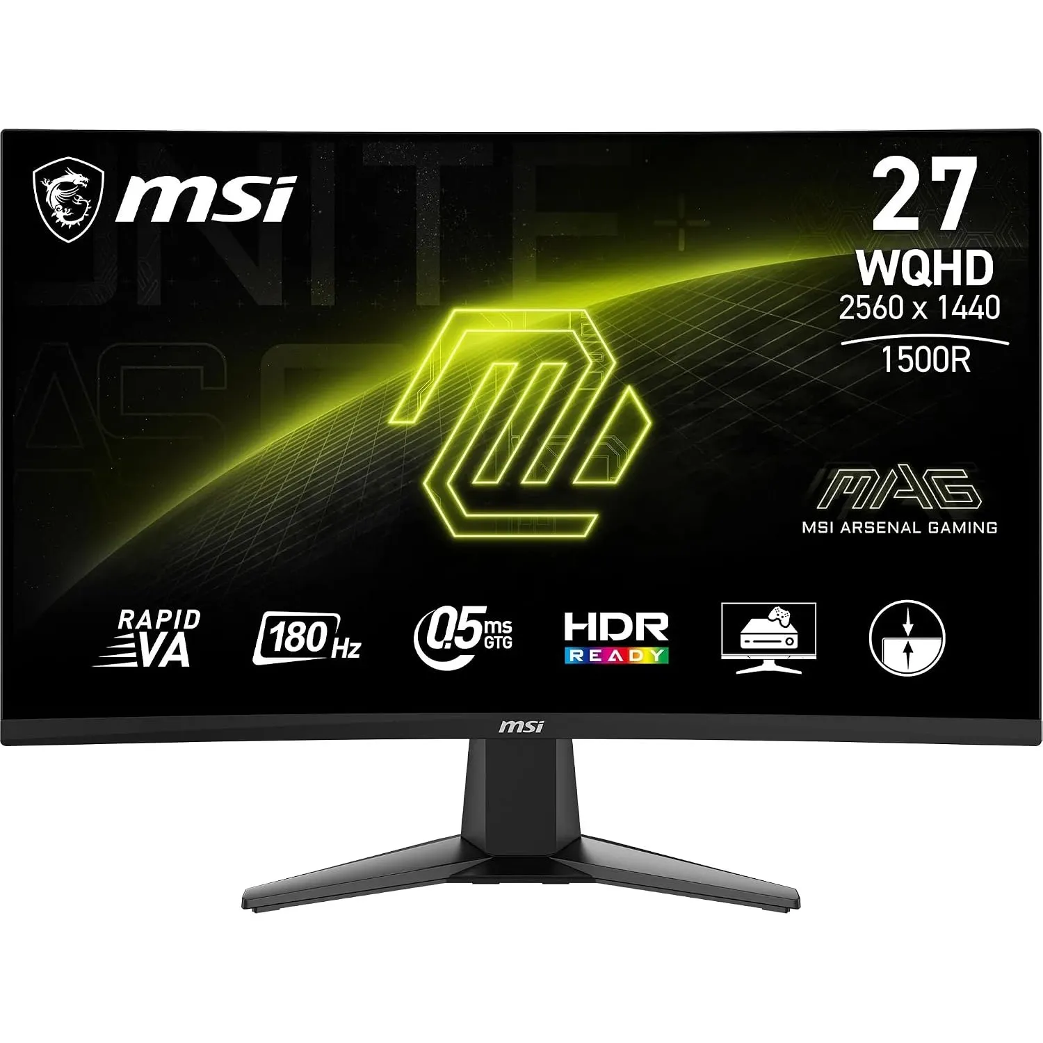 MSI MAG 27CQ6FA, Rapid VA-Curved-Gaming-Monitor, 27" WQHD, 180 Hz