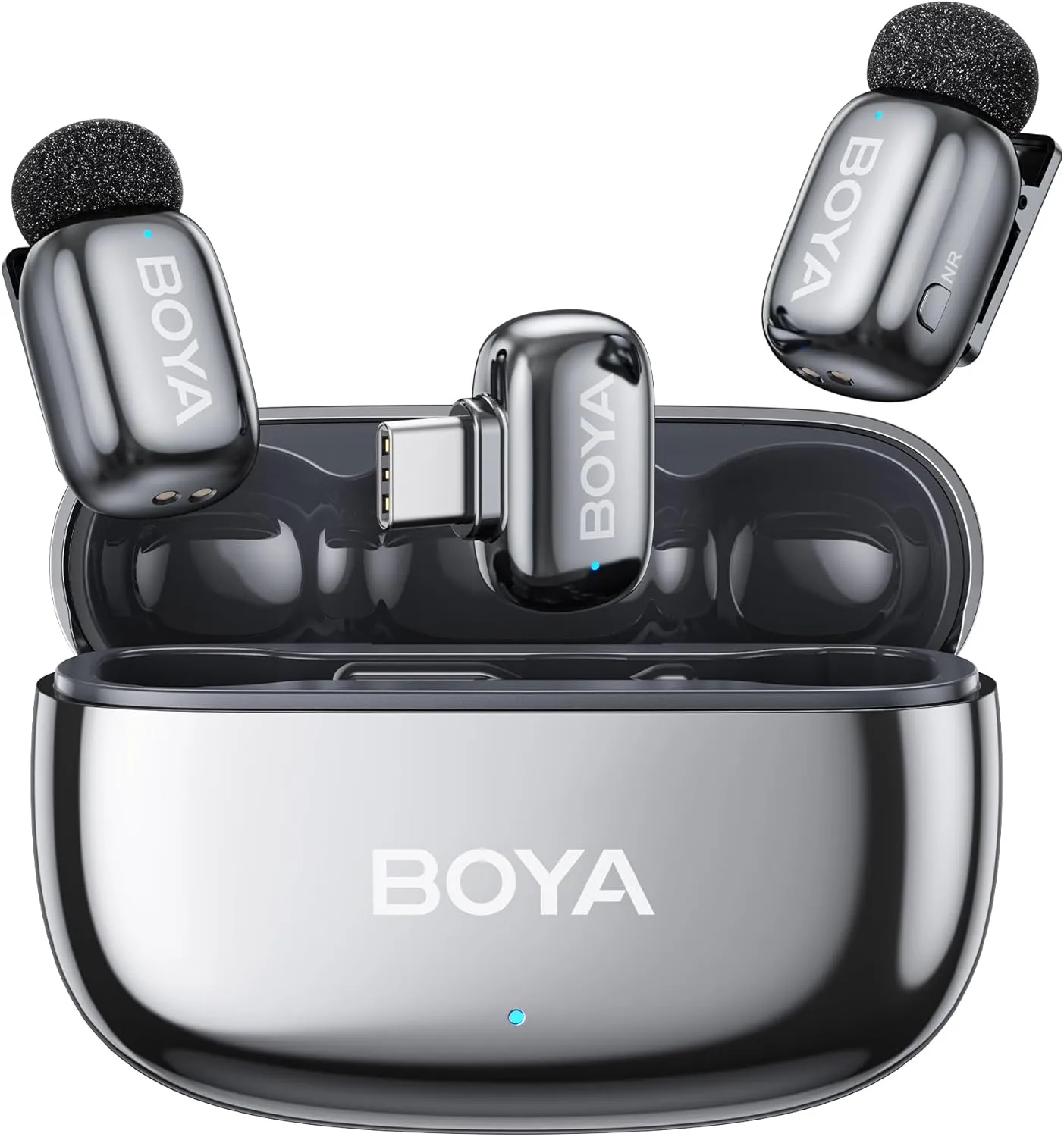 BOYA Mini 2 Microphone Mobile Phone, 48 kHz/24 Bit, 100 m, 30 h, USB-C Mini Microphone for iPhone 15 16 17 Series, Andr…