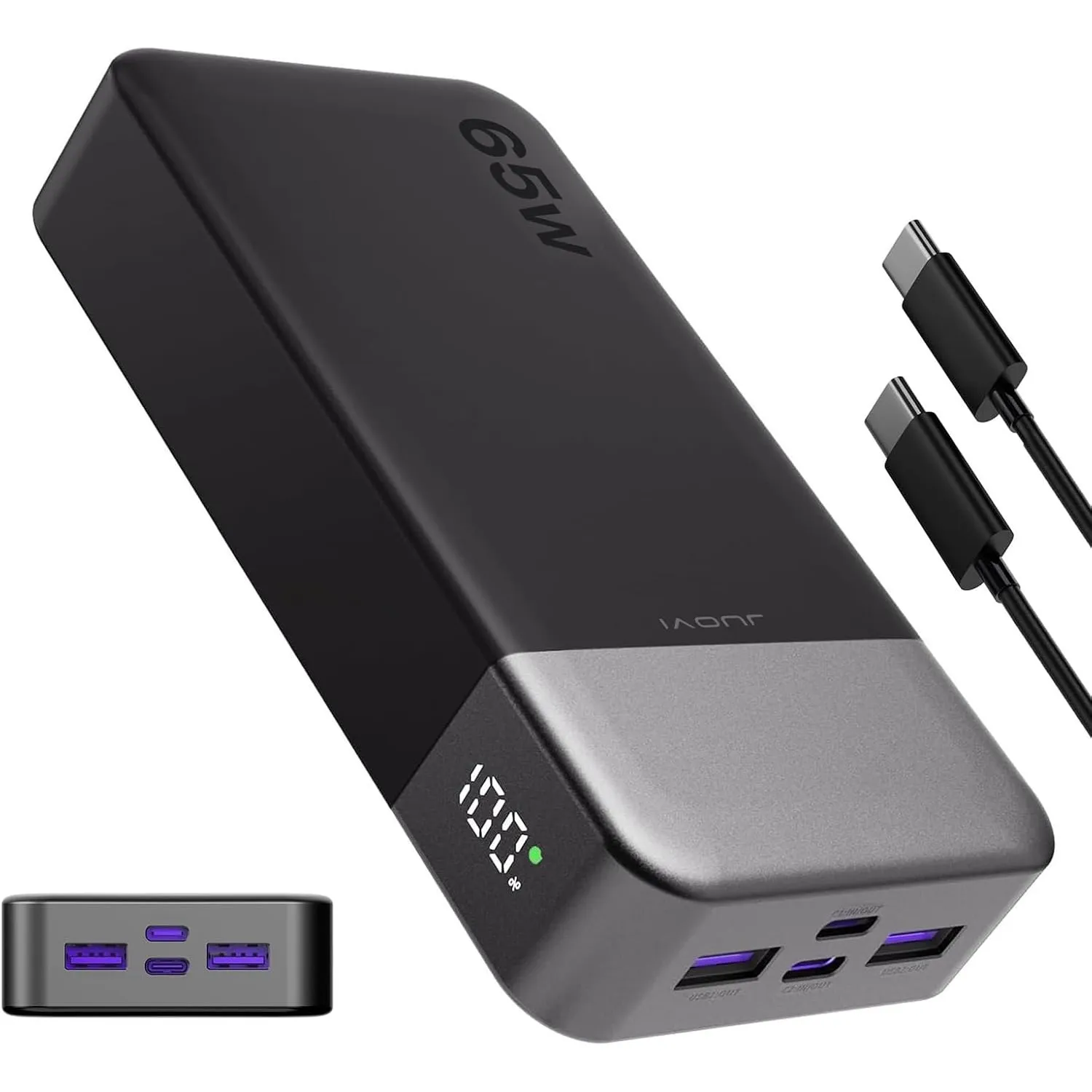 JUOVI Power Bank 65W, Powerbank 20000mAh, Laptop Powerbank Schnellladung