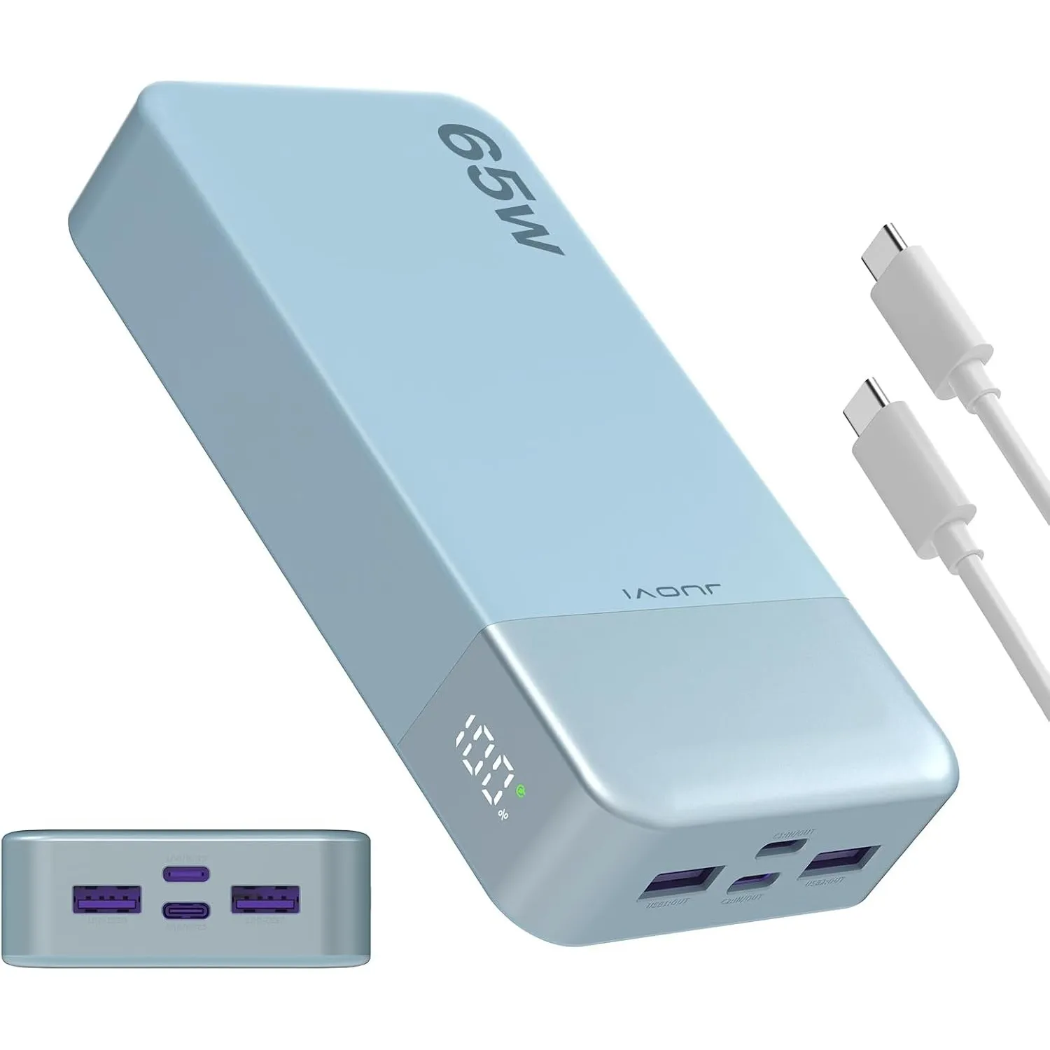 JUOVI Power Bank 65W, Powerbank 20000mAh, Laptop Powerbank Schnellladung