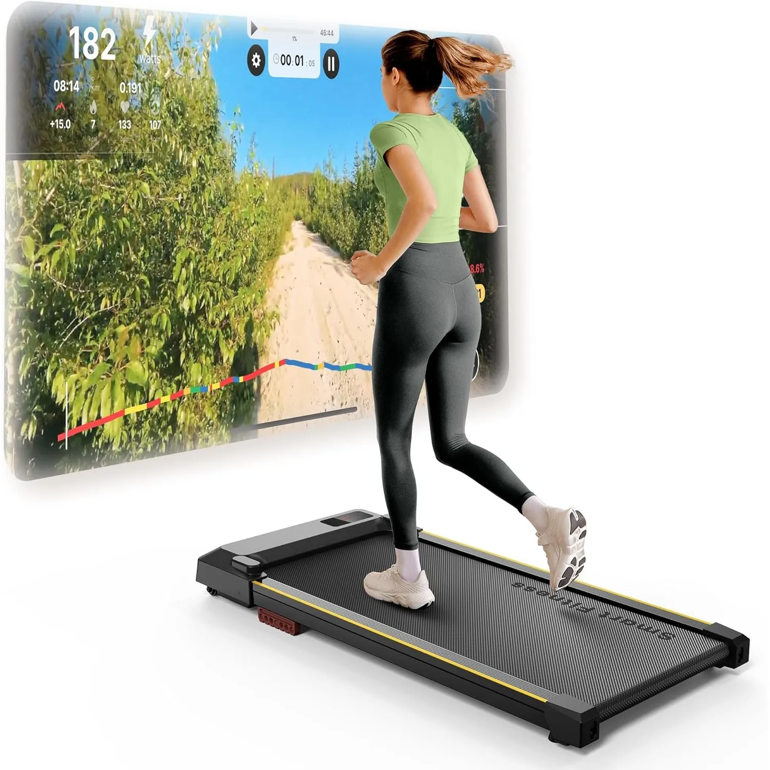 UREVO Smart Walking Pad, leises, kompaktes Schreibtisch-Laufband, 2,5 PS