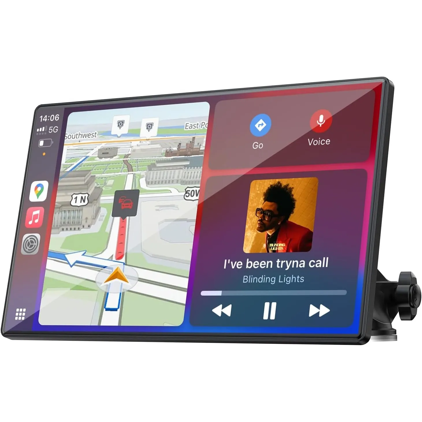 LAMTTO Wireless Carplay Display Für A-ppIe CarPlay und Android Auto 9 Zoll Touchscreen Display Bildschirm Tragbares Aut…
