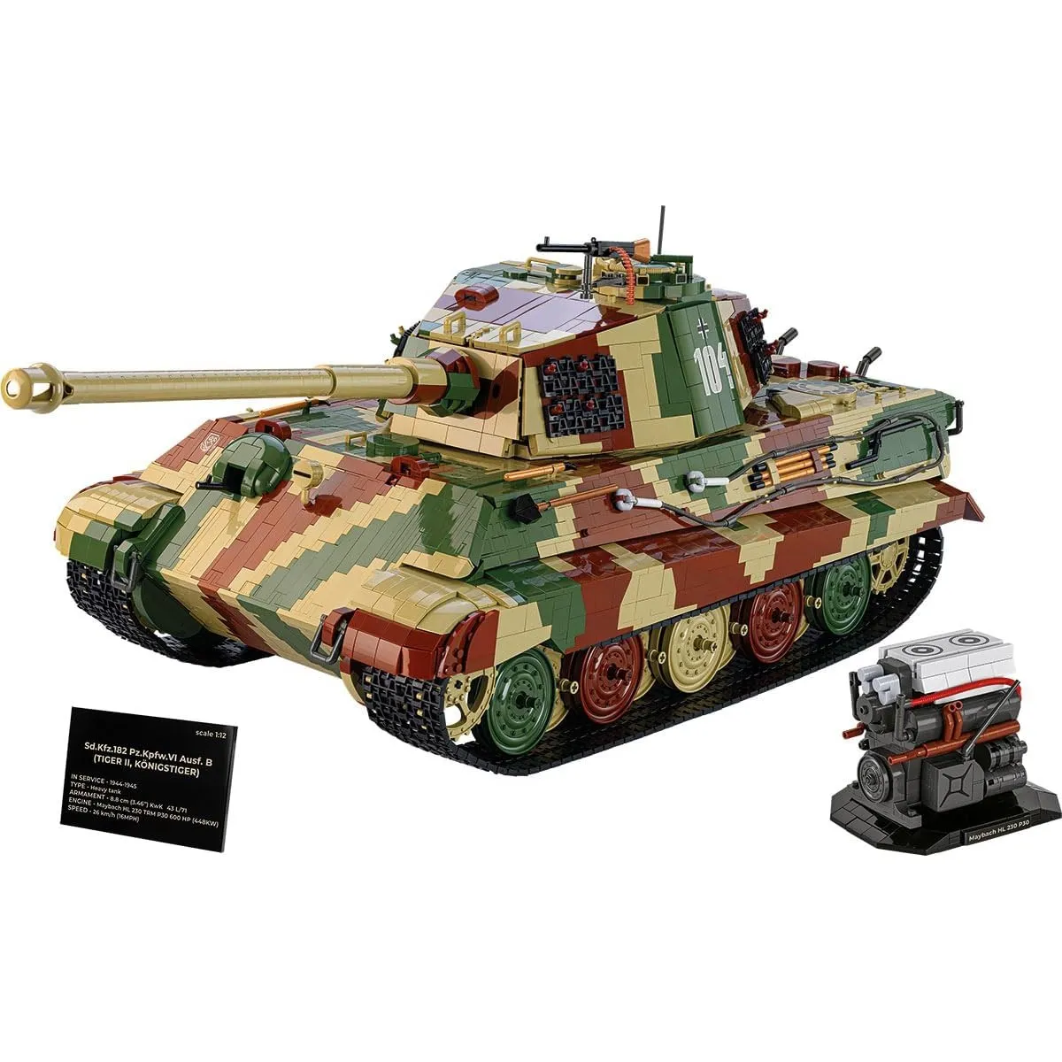 COBI Tiger II Königstiger, The Tank Museum, Skala 1:12, 11.170 Teile