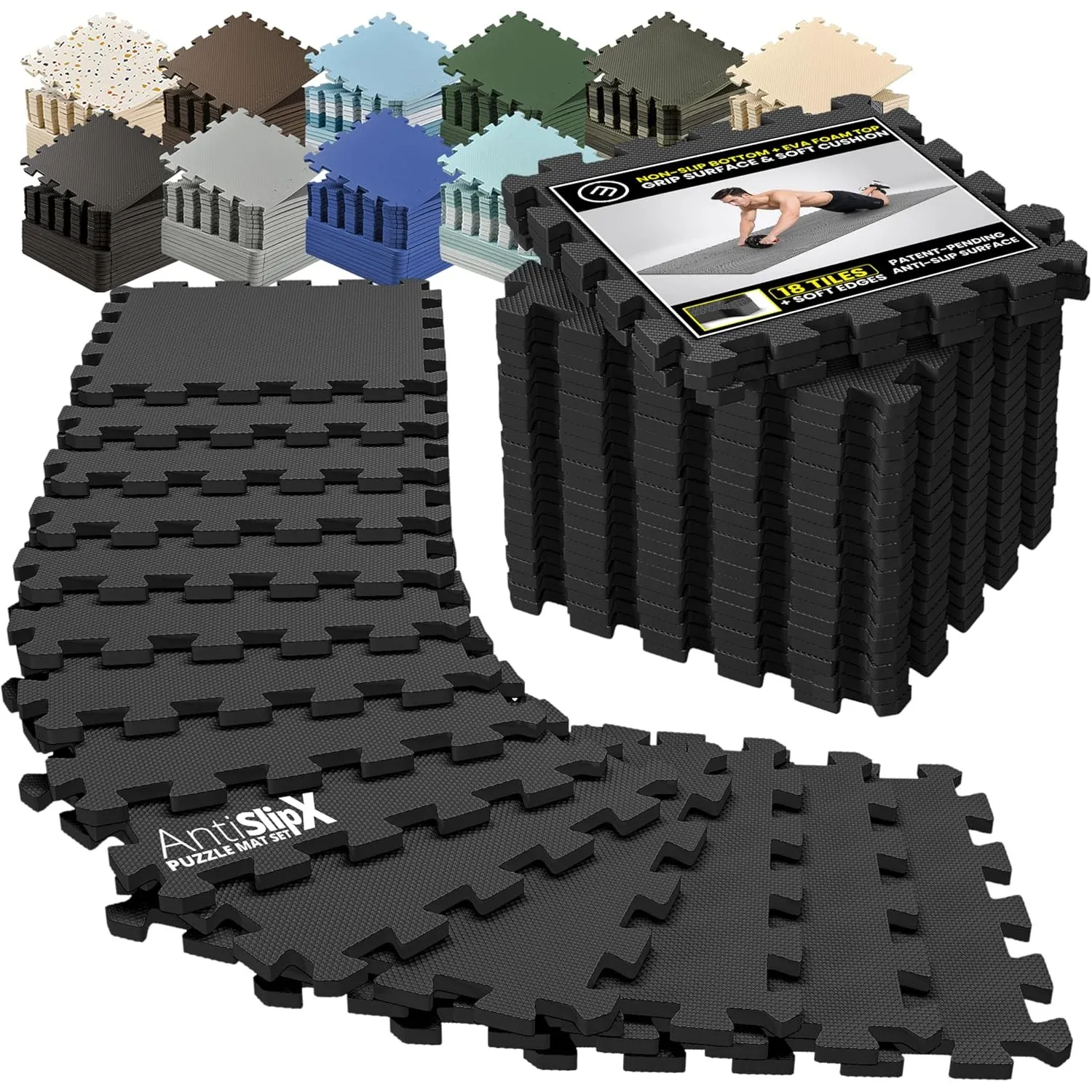 bemaxx Bodenschutzmatte Fitness - Sportmatte Fitnessmatte Puzzlematte