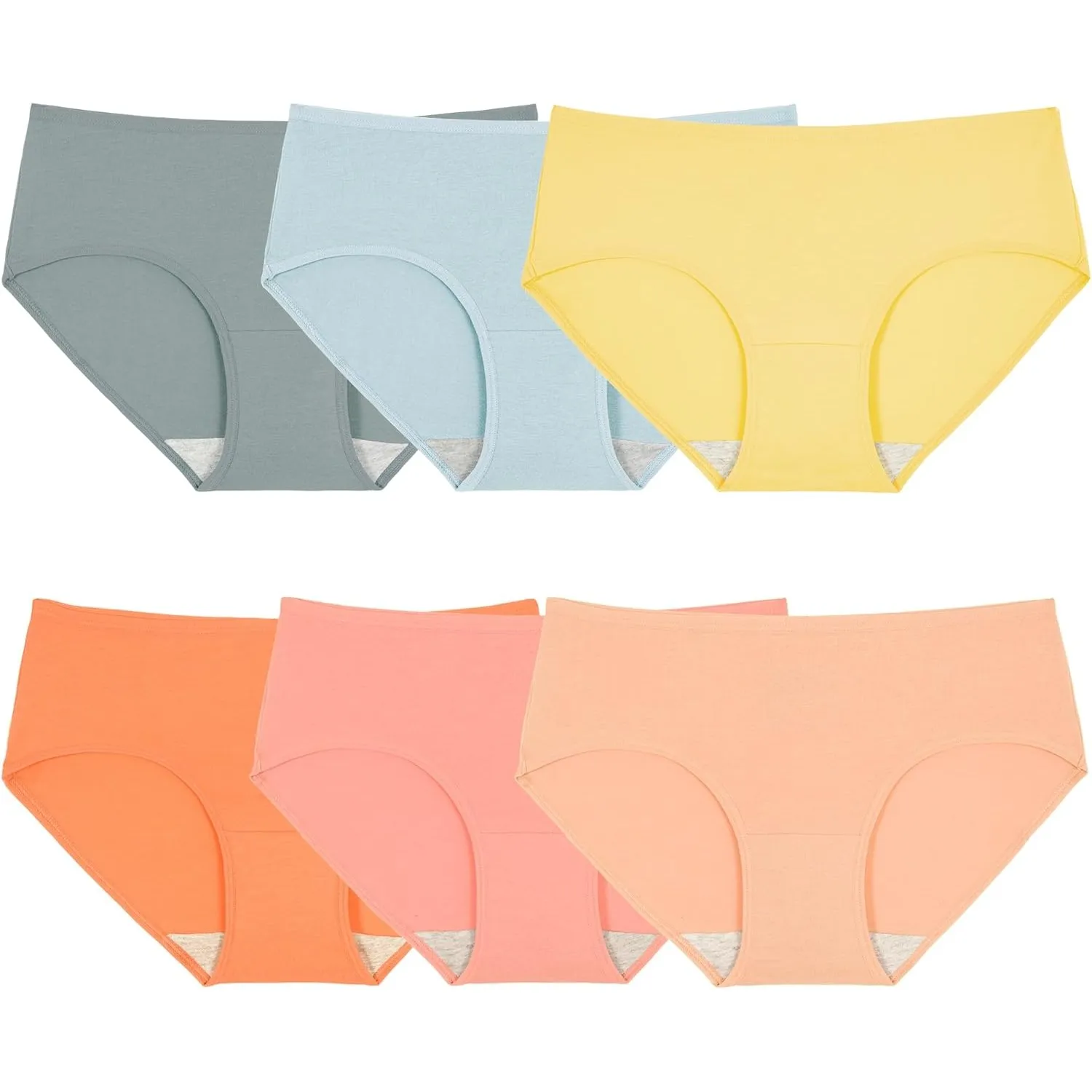 INNERSY Unterhosen Damen Baumwolle Atmungsaktive Hipster Unterwäsche Basic Bequem Panties 6er Pack