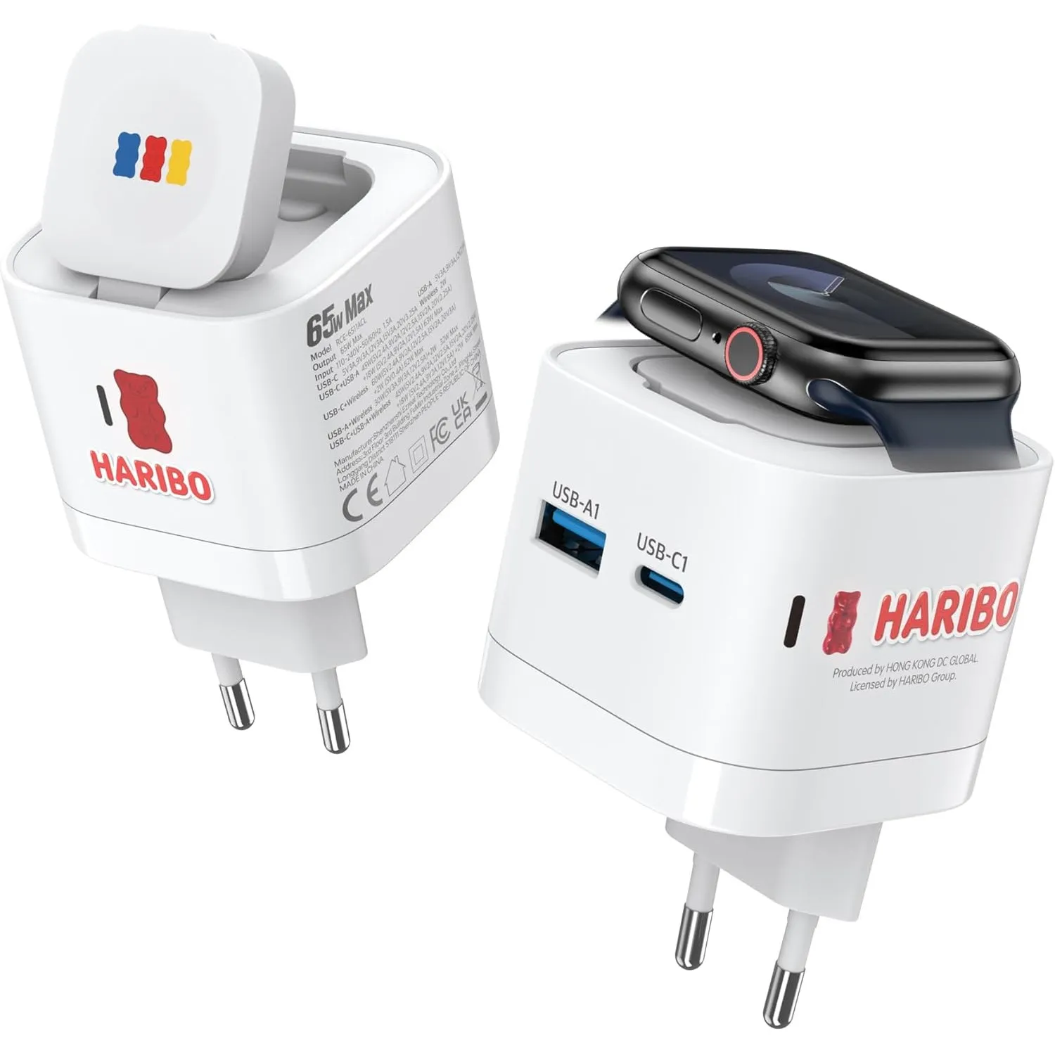 HARIBO 65W USB C Ladegerät mit Apple Watch Wireless Charger | PD PPS 65W Schnellladegerät für Apple Watch 11/10/9/8/7/U…