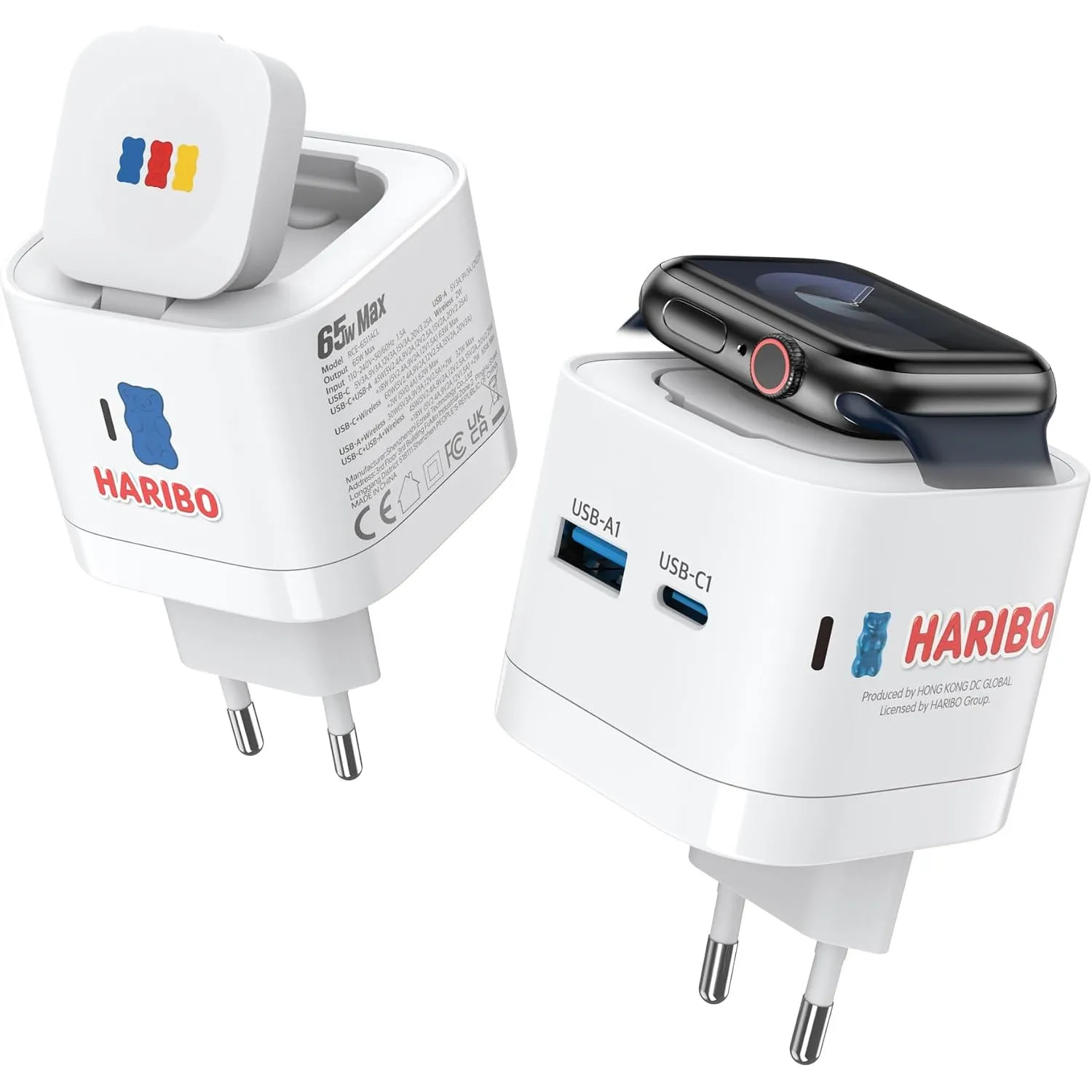 HARIBO 65W USB C Ladegerät mit Apple Watch Wireless Charger