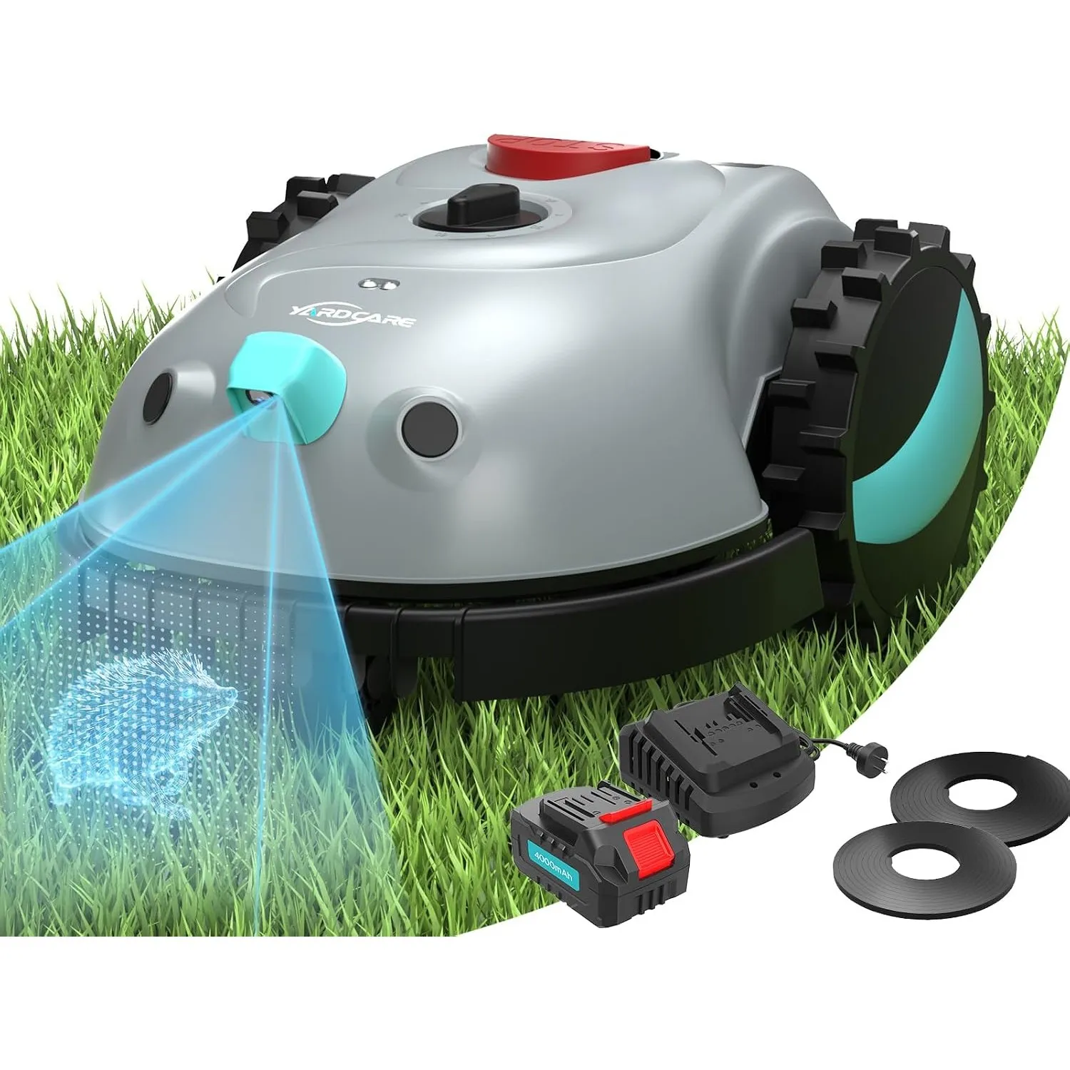 (2026 Neu) YARDCARE V100 Mähroboter ohne Begrenzungskabel, mit Vision-Navigation, Hindernisvermeidung(150 Arten), 4,0 A…