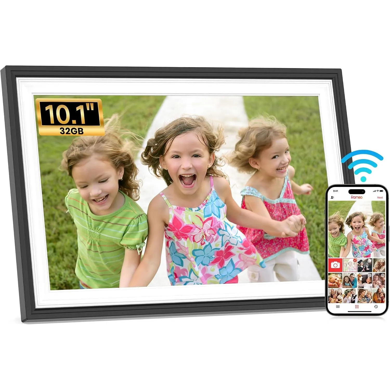 Frameo WLAN Digitaler Bilderrahmen 10,1 Zoll, HD 1280 * 800 IPS Touchscreen Elektronischer FotoRahmen mit 32GB Speicher…