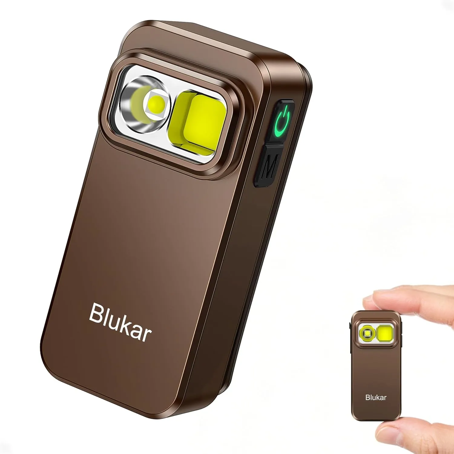 Blukar Taschenlampe LED Aufladbar mit Flutlicht & Spot, 800L Mini EDC Torch