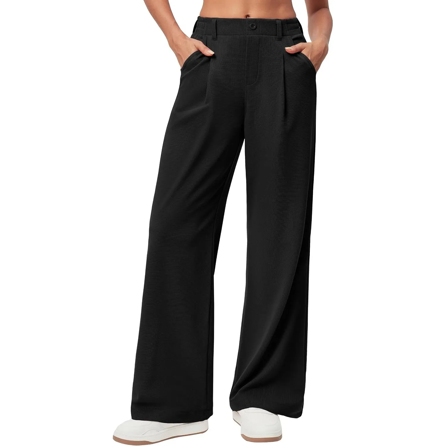 Ewedoos Weite Hosen Damen Stoffhose Elegant Anzughose Wide Leg Stretch Hose Damen Hohe Taille Palazzo Hosen mit Taschen…
