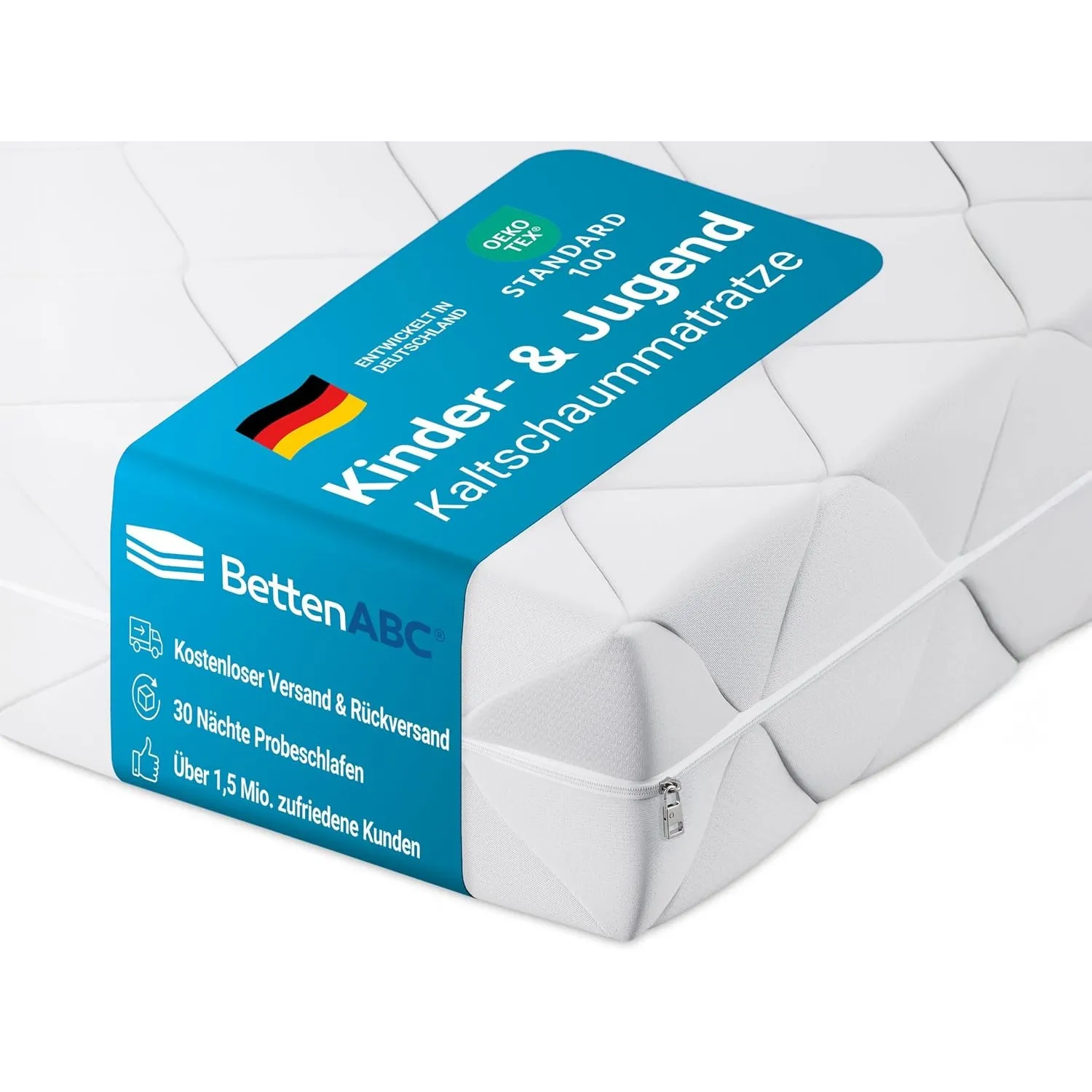 BettenABC - Matratze für Kinder & Jugendliche - 100x200 cm - Spezieller Härtegrad & Oeko-TEX-Zertifiziert - Optimale Hy…