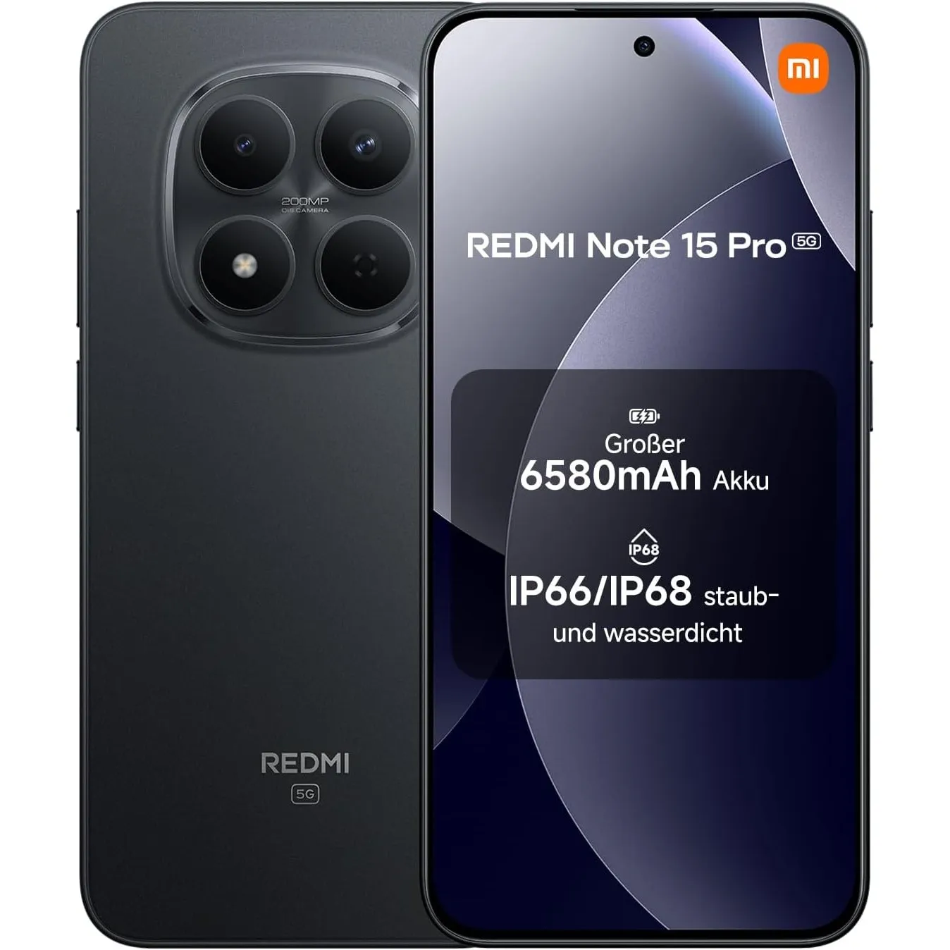 XIAOMI Redmi Note 15 Pro 5G Smartphone (12+512 GB) – Handy mit Android, 6580-mAh-Akku, IP66/IP68 Staub- und Wasserschut…