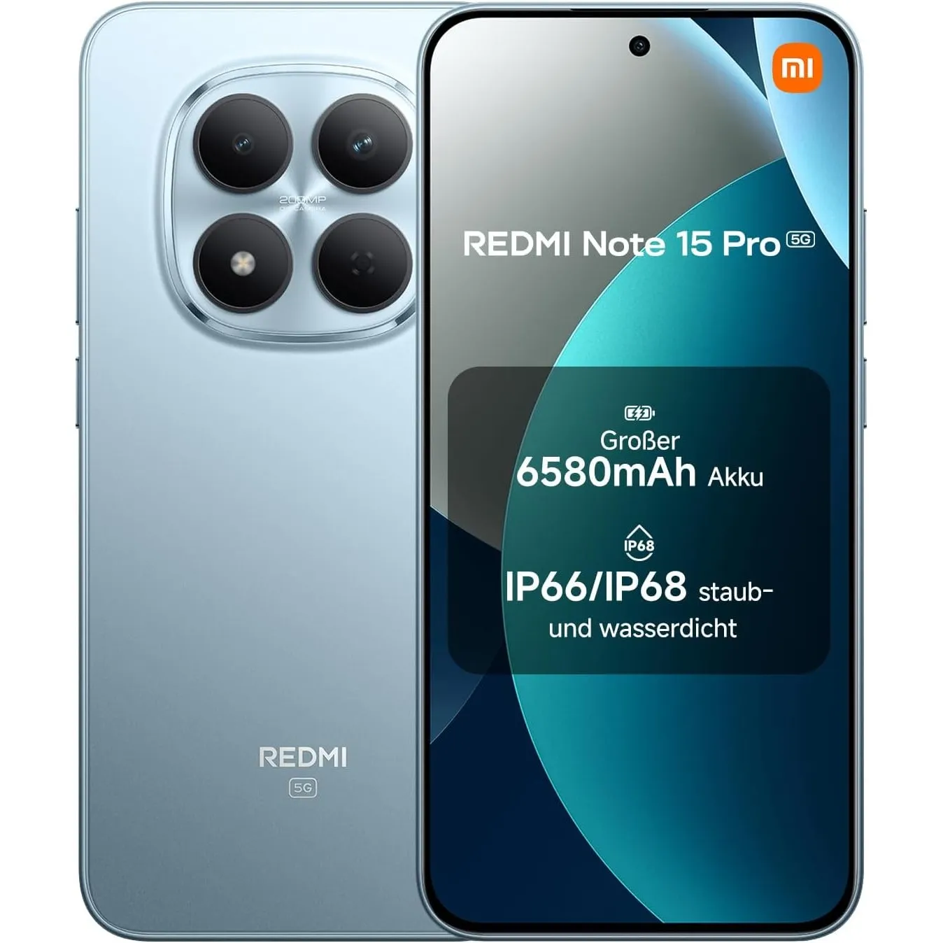 XIAOMI Redmi Note 15 Pro 5G Smartphone (8+256 GB) – Handy mit Android, 6580-mAh-Akku, IP66/IP68 Staub- und Wasserschutz…