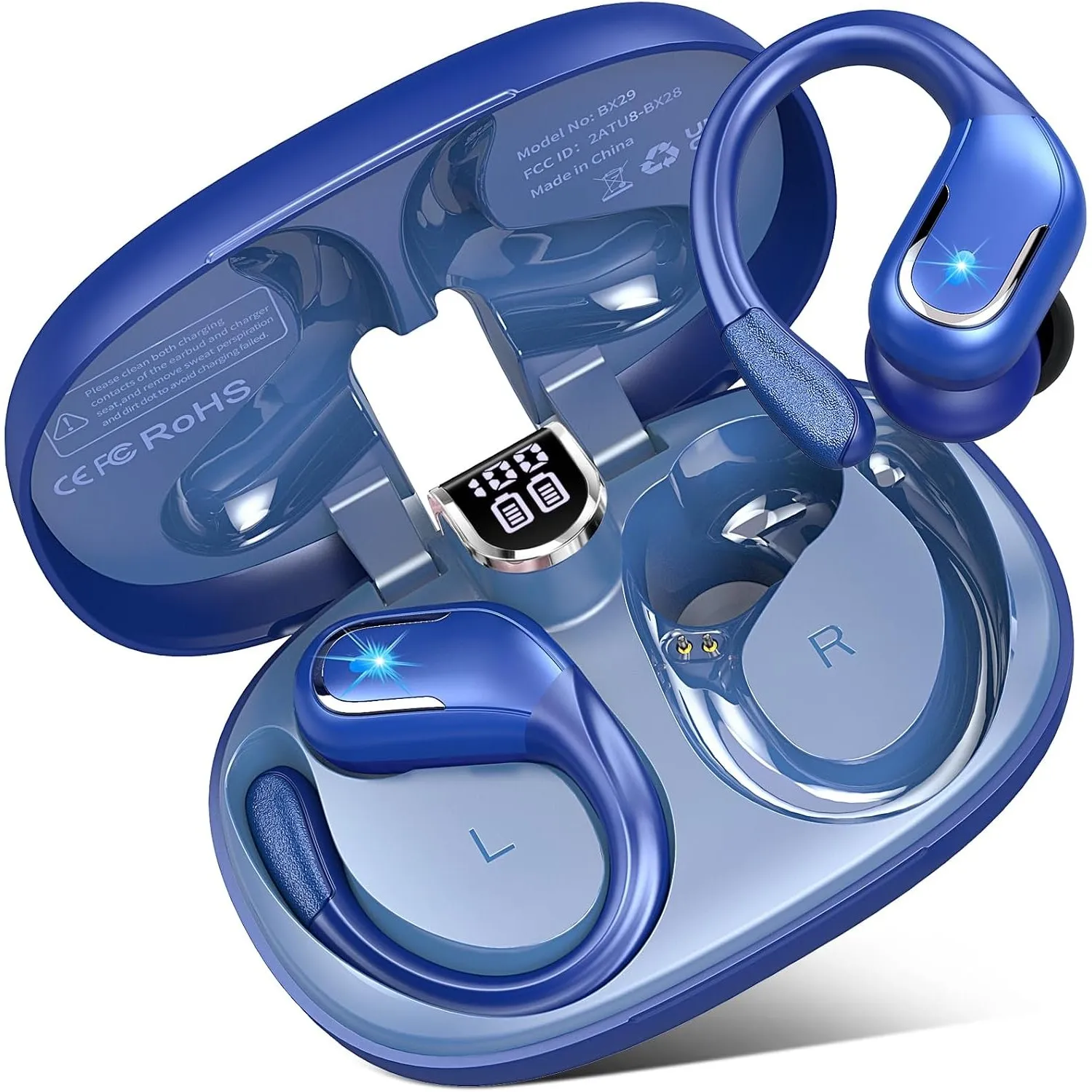 2026 Bluetooth Kopfhörer Sport, 75Std Kopfhörer Kabellos Bluetooth 5.4, 3D-Stereo Bass Wireless Headphones in Ear, IP-X…