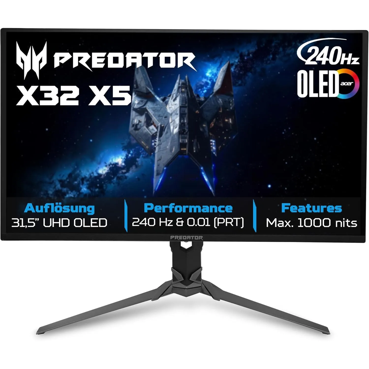 Acer Predator X32X5 OLED Gaming Monitor 32 Zoll (80 cm), 4K, 240Hz