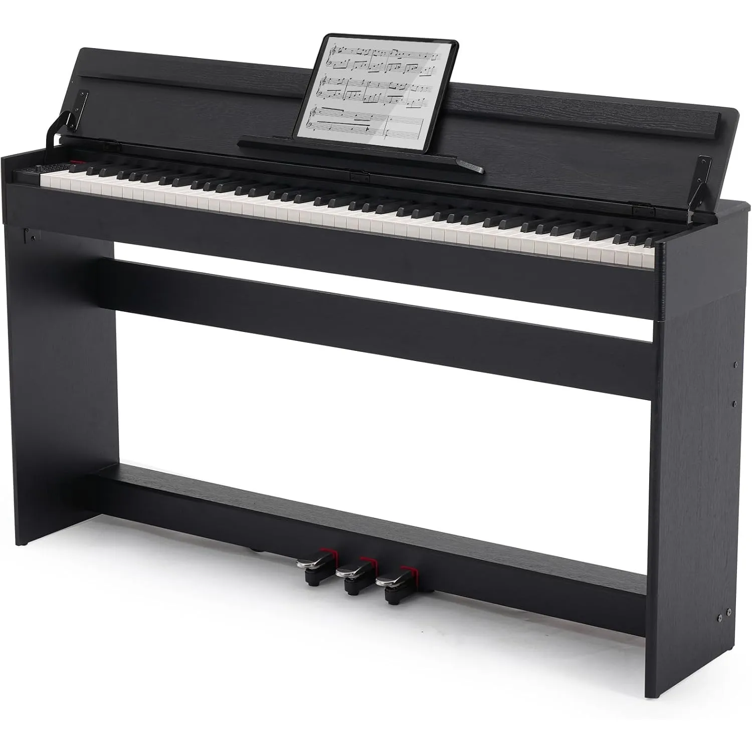 MUSTAR 88 Tasten Digitalpiano mit halbgewichteten Tasten, 3 Pedale, Schwarz