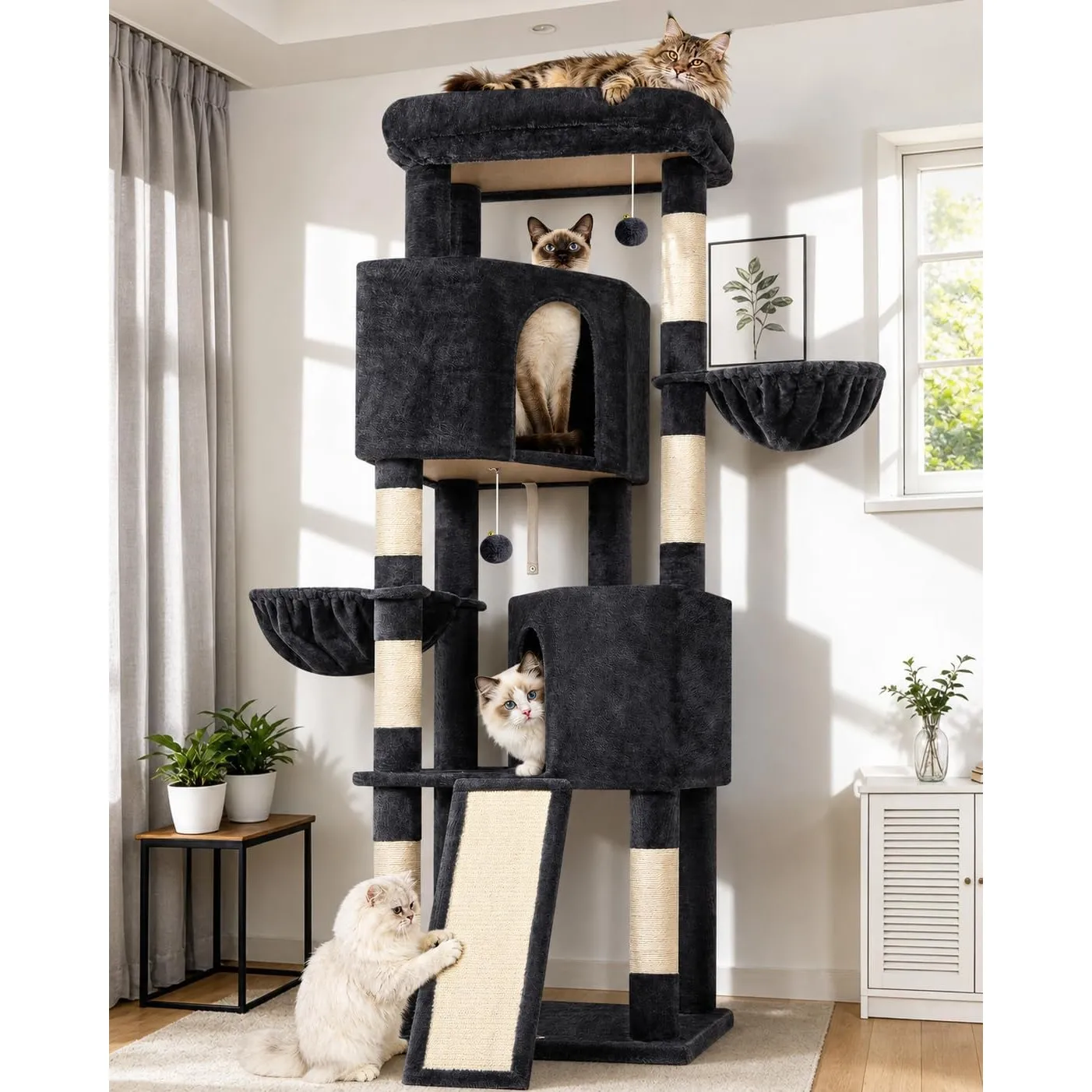 Globlazer S69B Kratzbaum XL Stabil Hoch 180 cm für Große Main Coon Katzen