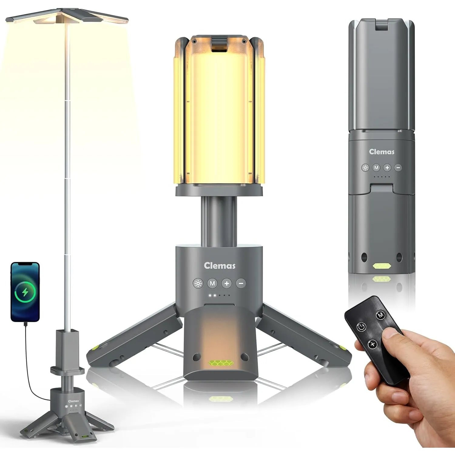 Clemas Teleskop Campinglampe Wiederaufladbar,14000 mAh LED Multifunktion Magnetische Camping Laterne,Baustellenbeleucht…