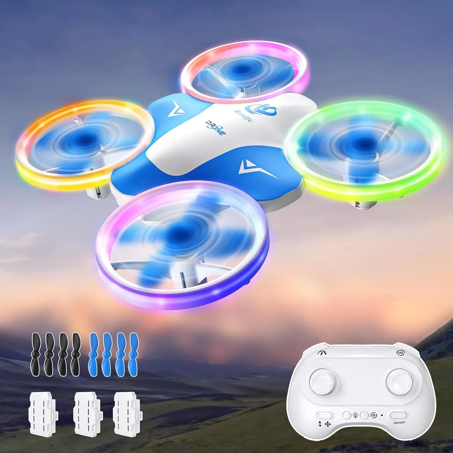 Korffe Mini Drohne für Kinder Spielzeug ab 6 7 8 9 10+ Jahre Jungen,RC Flugzeug Spielzeug Drone für Kinder und Anfänger…