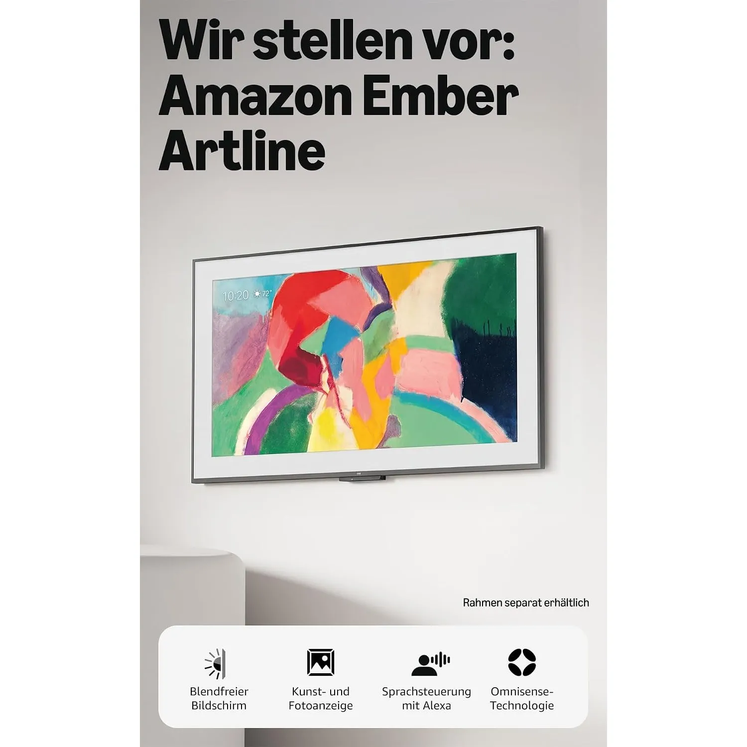 Amazon Ember Artline 65 Zoll mit Fire TV (neueste Generation), 4K Ultra HD QLED Smart TV und Kunstgalerie, individuelle…